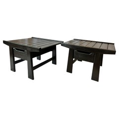 Pair of Solid Wood Mid to Late 20th Century One Drawer End Tables or Nightstands