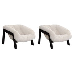 Pair of Solid Wood "Móveis Corazza", Lounge Chairs, 60's Brazilian Midcentury