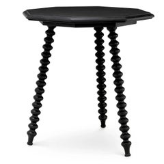Pair of Solid wood Side Table with Black Finish