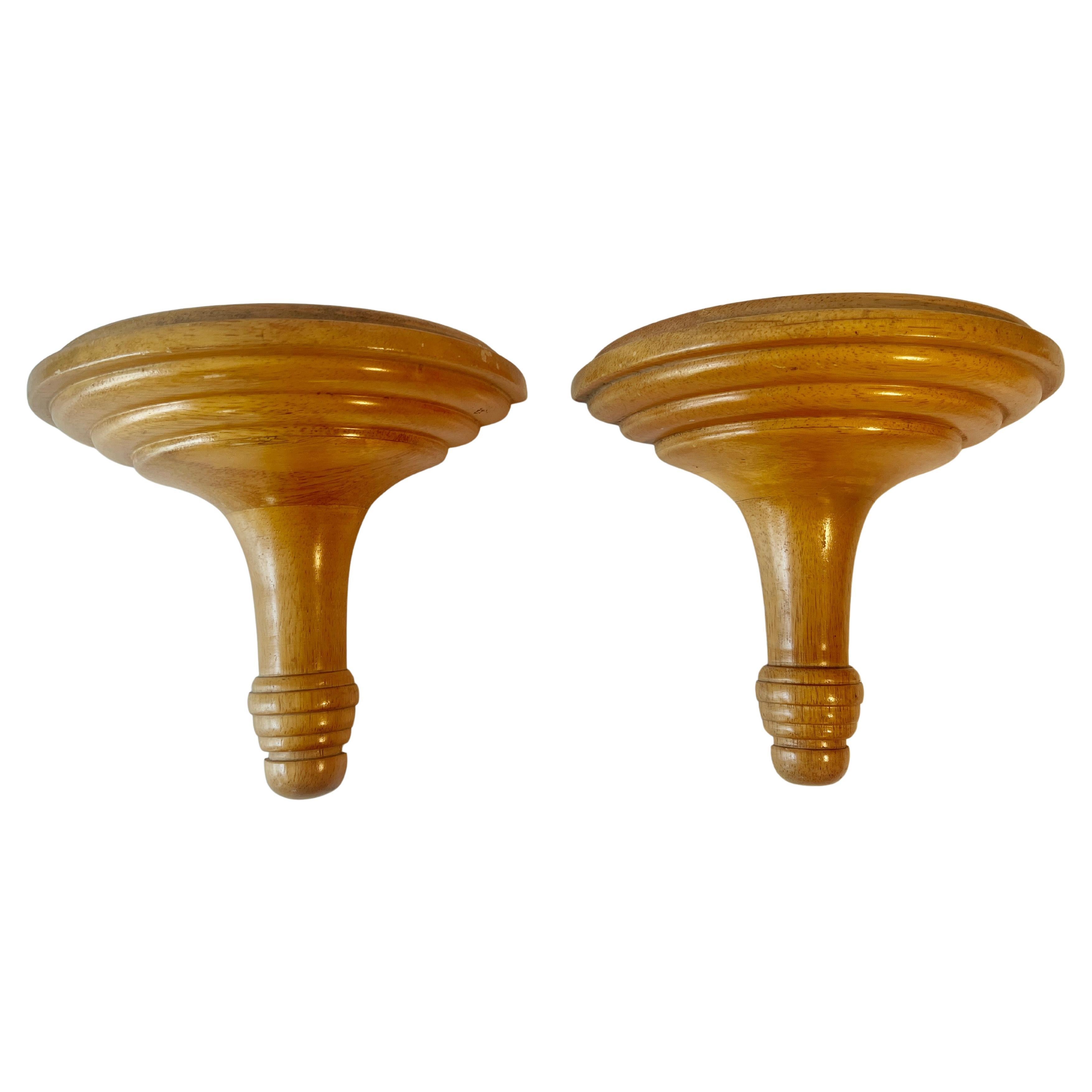 Pair of Solid wood Wall Shelves and Brackets
