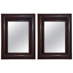 Pair of Solid Wooden Framed Mirrors, Indonesia 1990