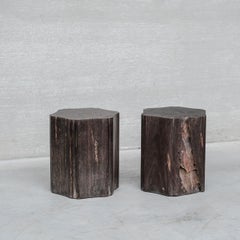 Pair of Solid Wooden Primitive Belgium Side Tables