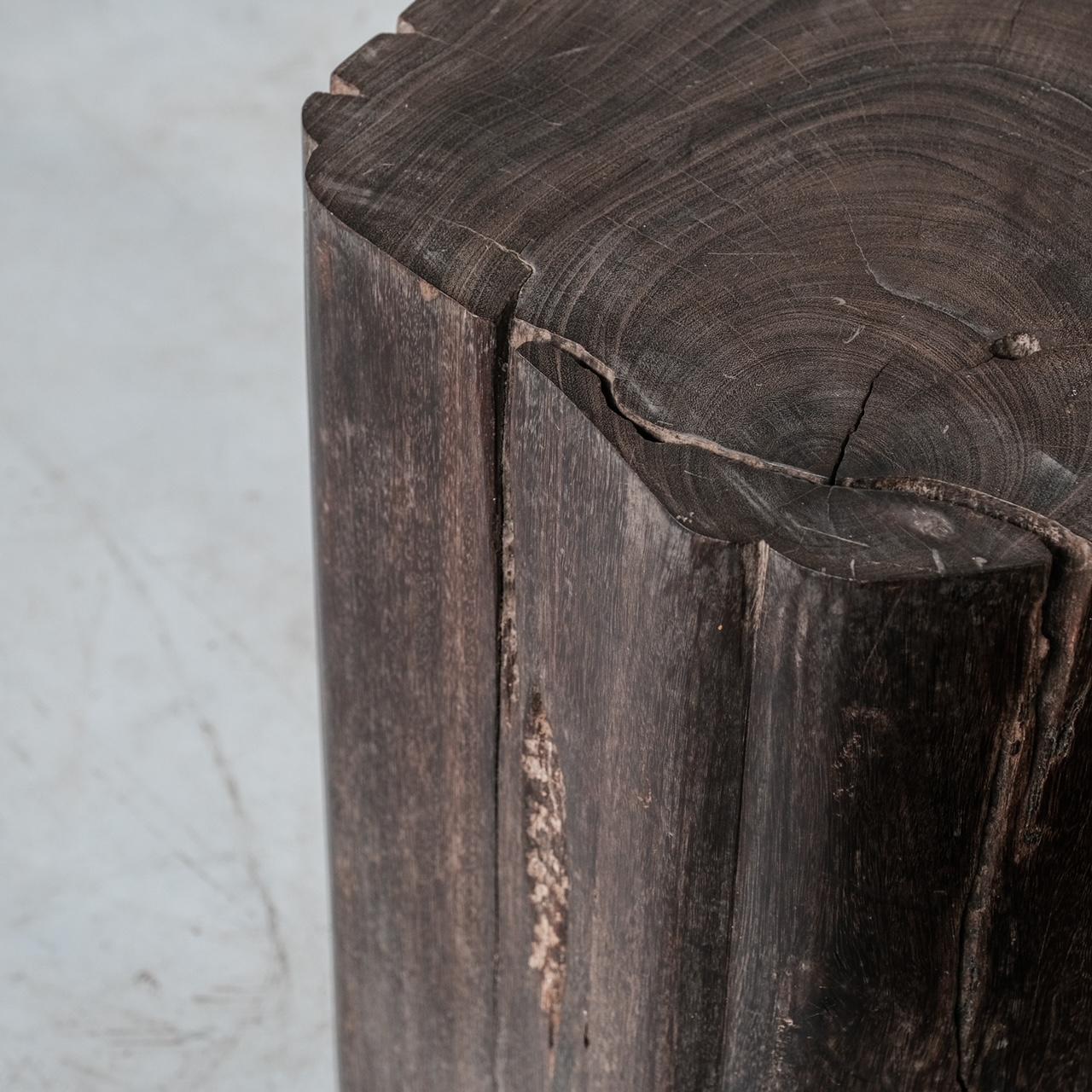 Bois Paire de tables d'appoint Primitive Belgique en bois massif en vente