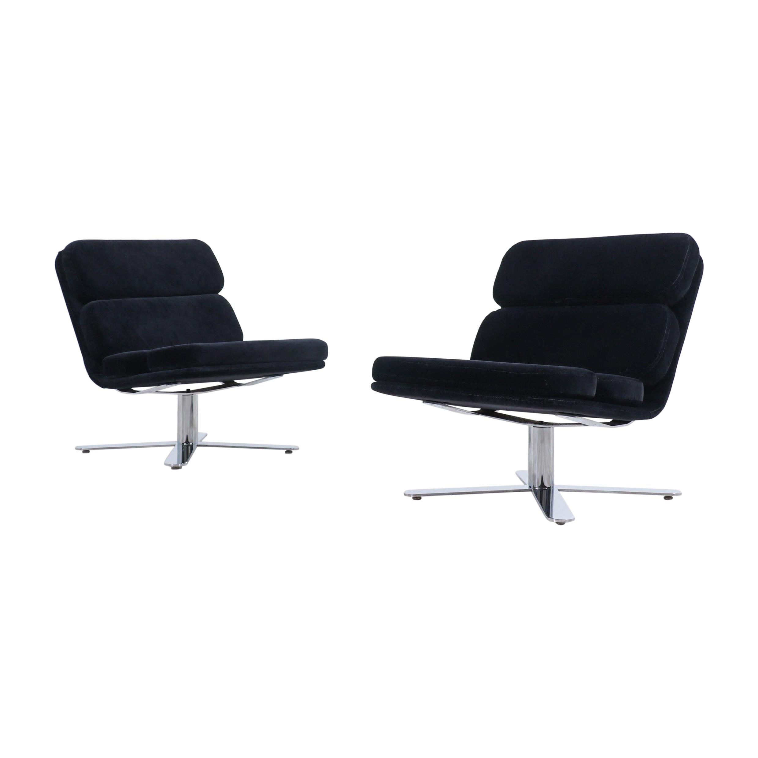 Pair of “Solo” Lounge Chairs by John Follis for Fortress