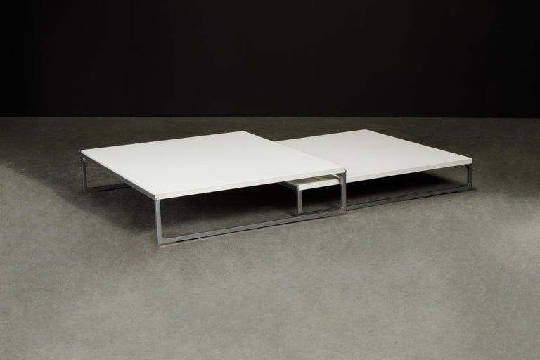 Aluminum Pair of 'Solo' Nesting Coffee Tables by Antonio Citterio for B&B Italia For Sale