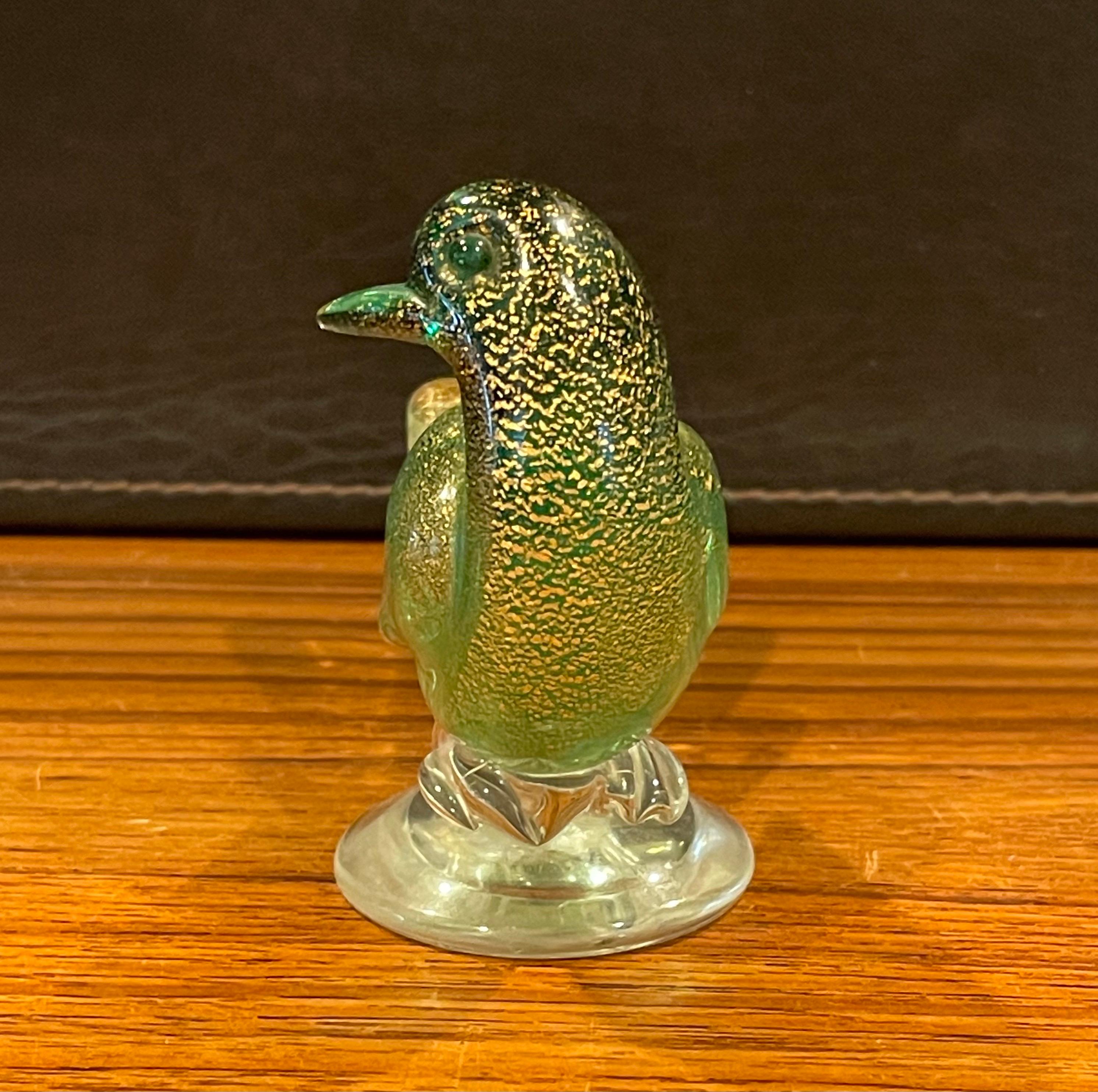 Pair of Sommerso Art Glass Song Birds / Sparrows by Murano Glass Studios 2