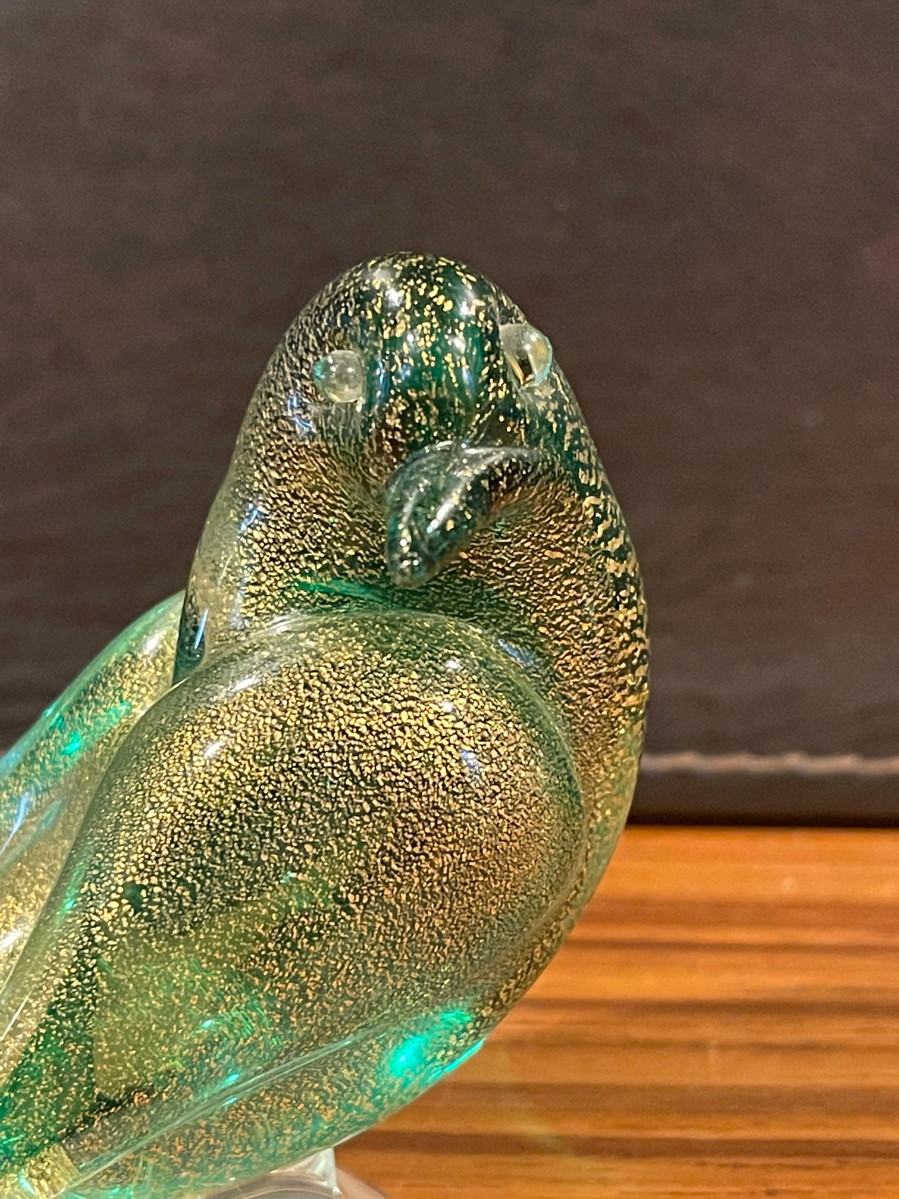 Pair of Sommerso Art Glass Song Birds / Sparrows by Murano Glass Studios 3