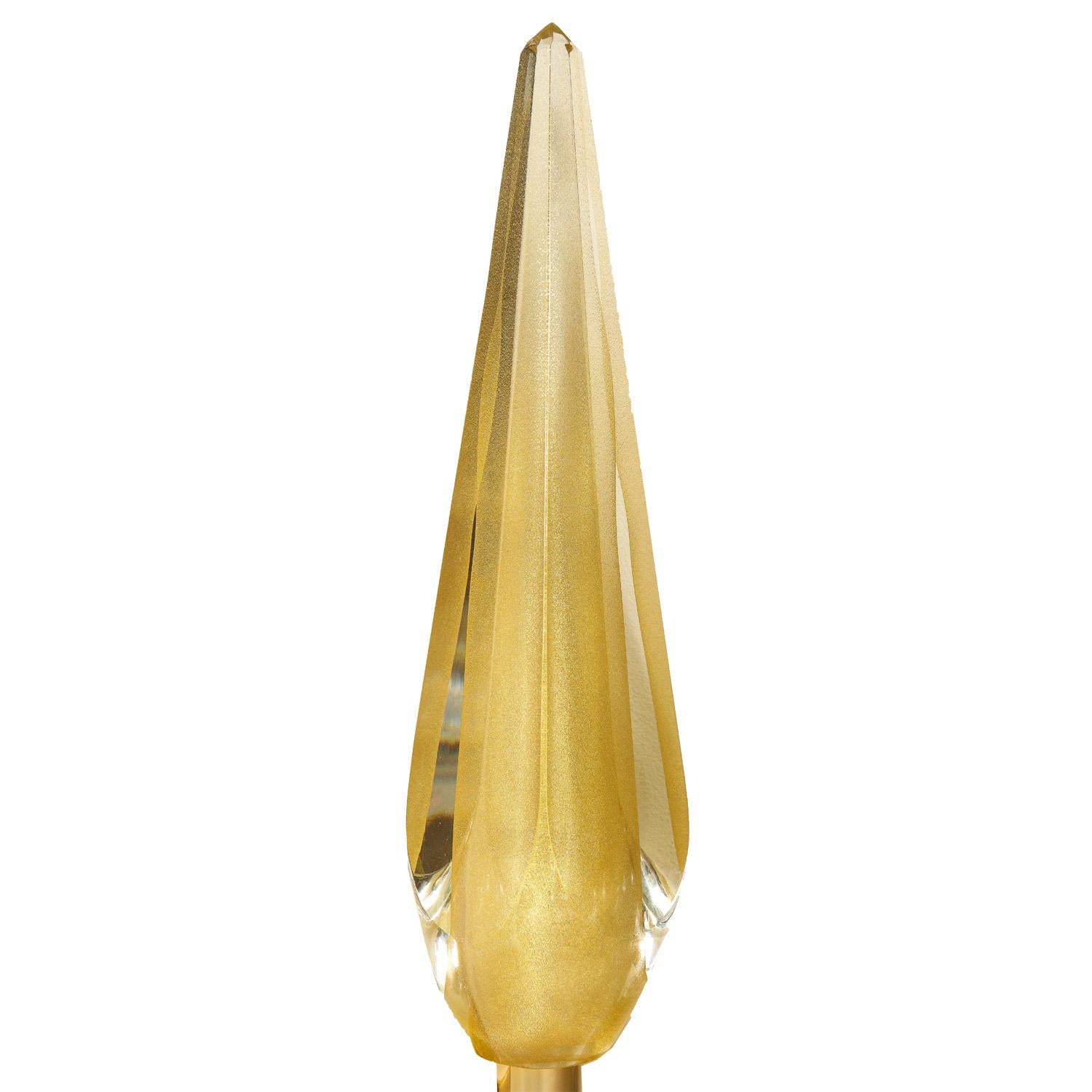 Paar Sommerso Aventurin Glas Obelisk Wandleuchter (Moderne) im Angebot