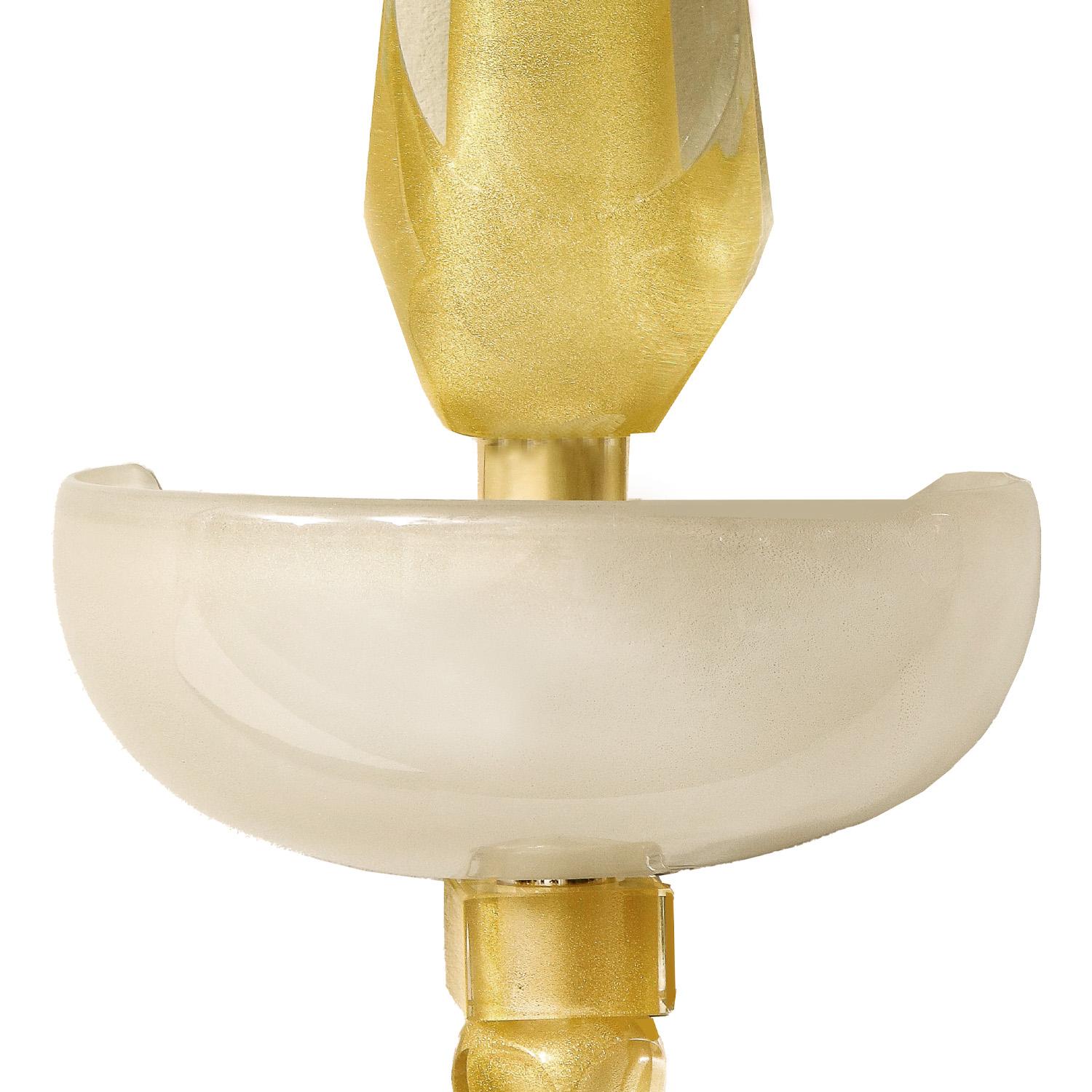 Paar Sommerso Aventurin Glas Obelisk Wandleuchter (Italienisch) im Angebot
