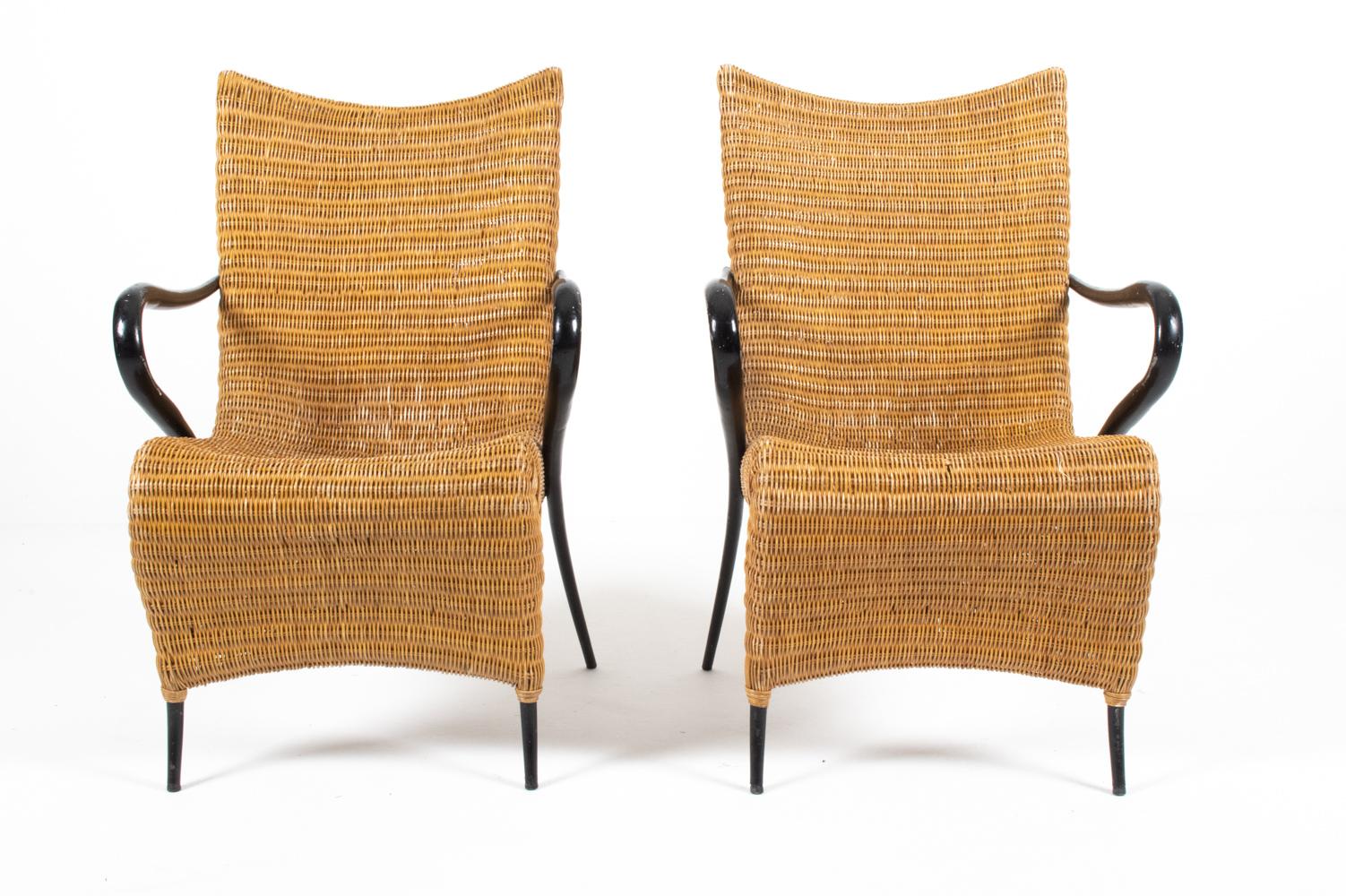 Pair of Soren Lund Danish Rattan Easy Chairs For Sale 5