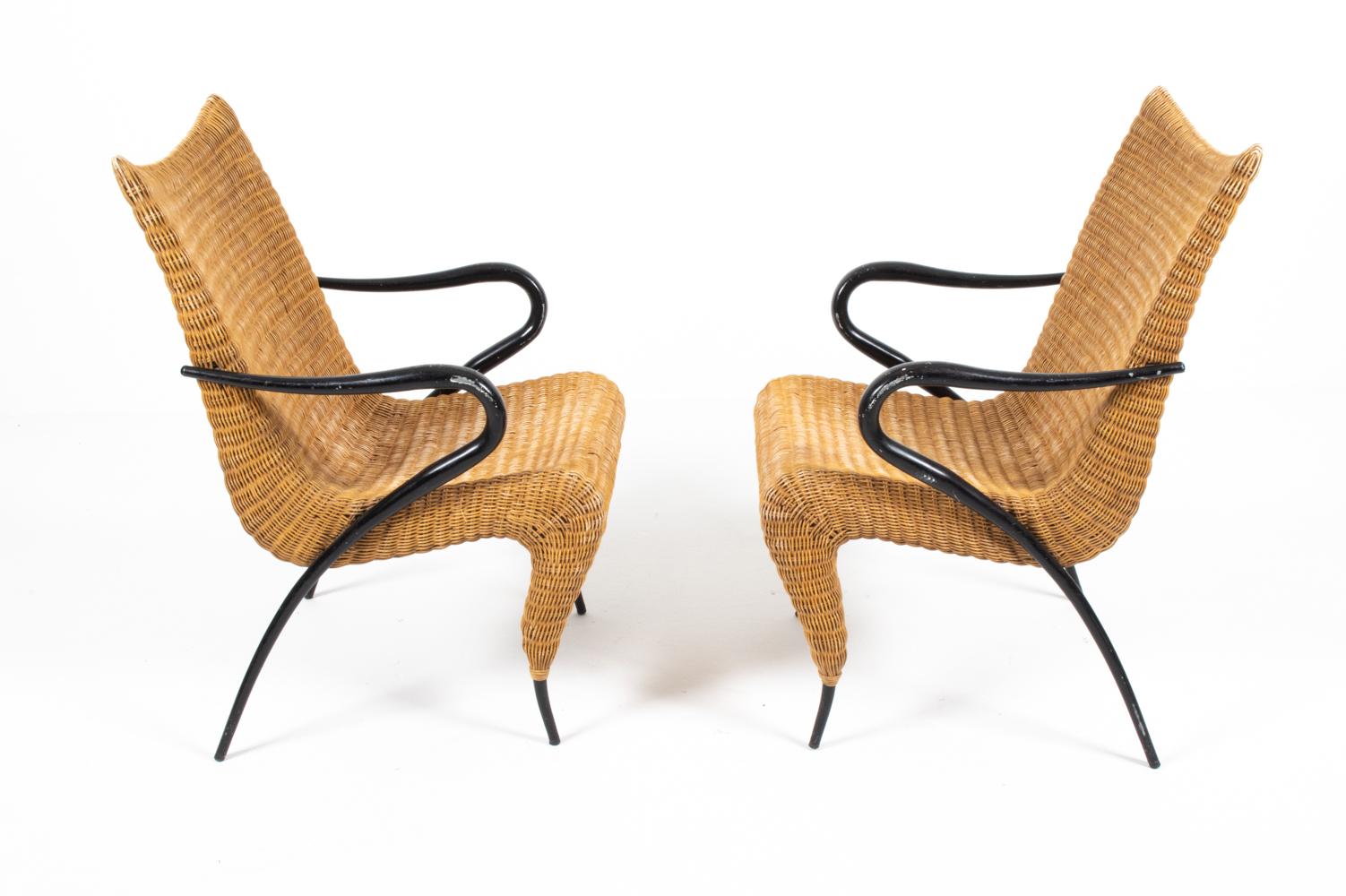 Pair of Soren Lund Danish Rattan Easy Chairs For Sale 8