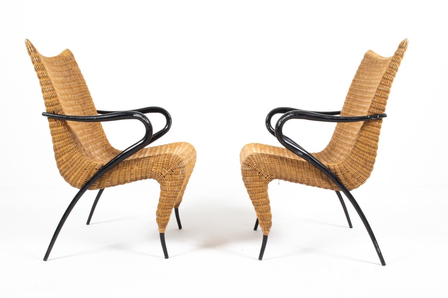Pair of Soren Lund Danish Rattan Easy Chairs For Sale 9