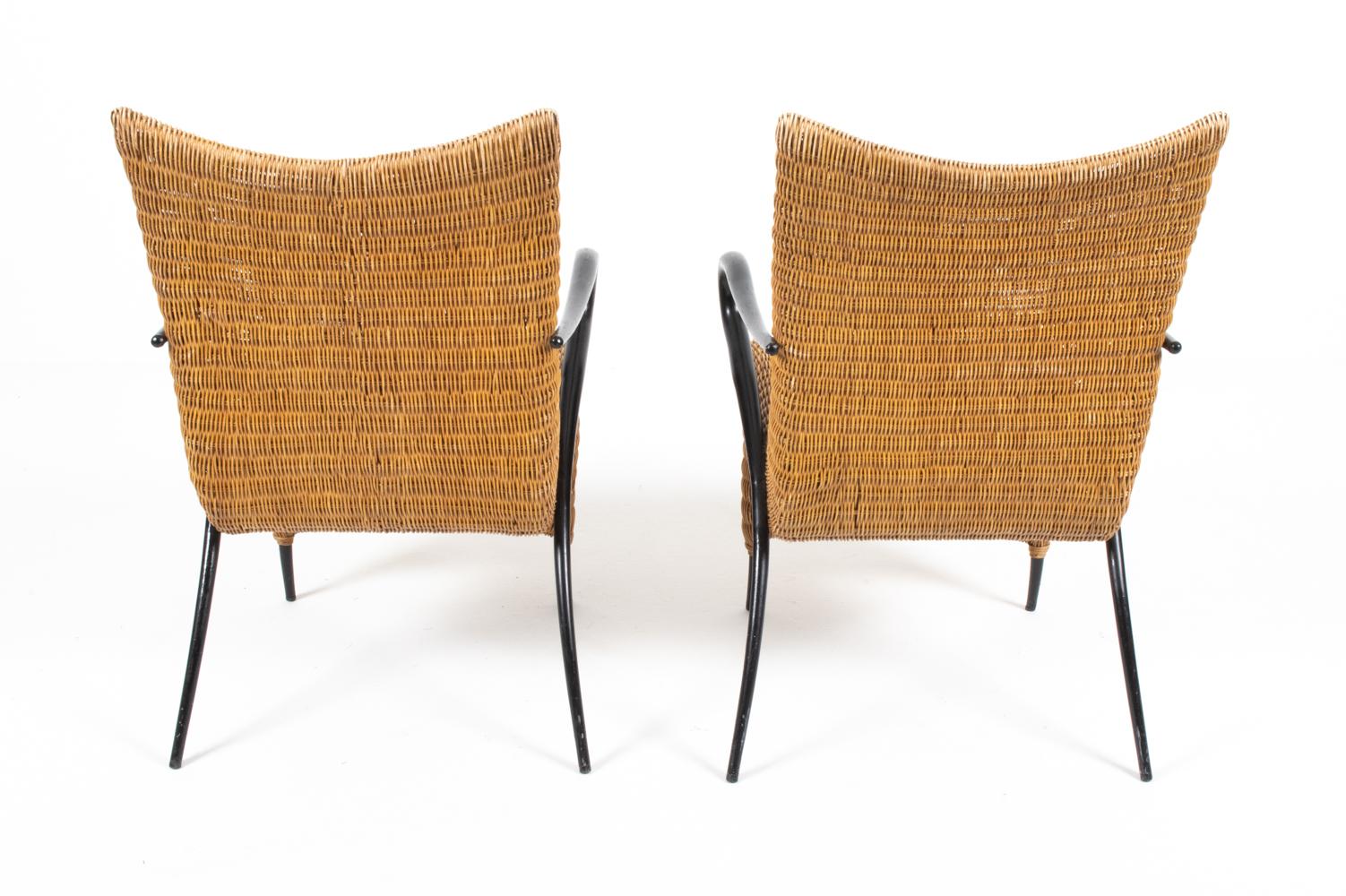 Pair of Soren Lund Danish Rattan Easy Chairs For Sale 10