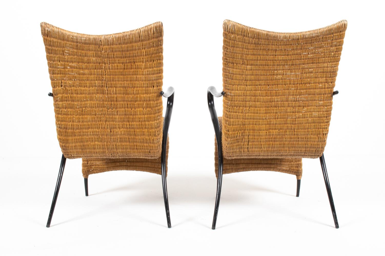 Pair of Soren Lund Danish Rattan Easy Chairs For Sale 11