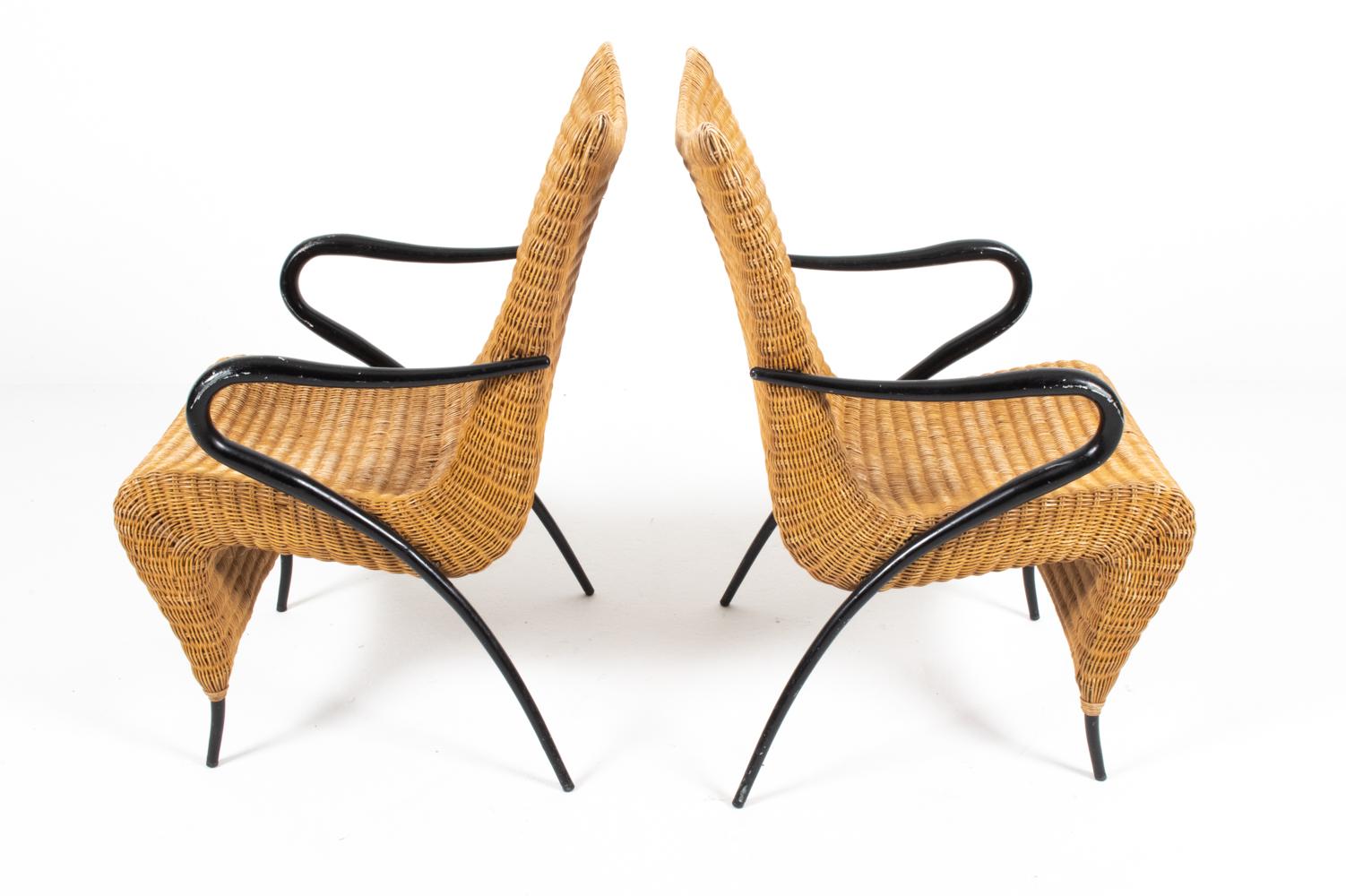 Pair of Soren Lund Danish Rattan Easy Chairs For Sale 12