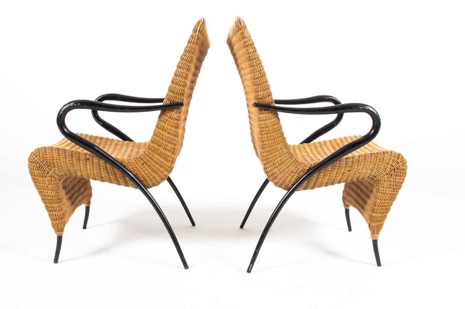 Pair of Soren Lund Danish Rattan Easy Chairs For Sale 13