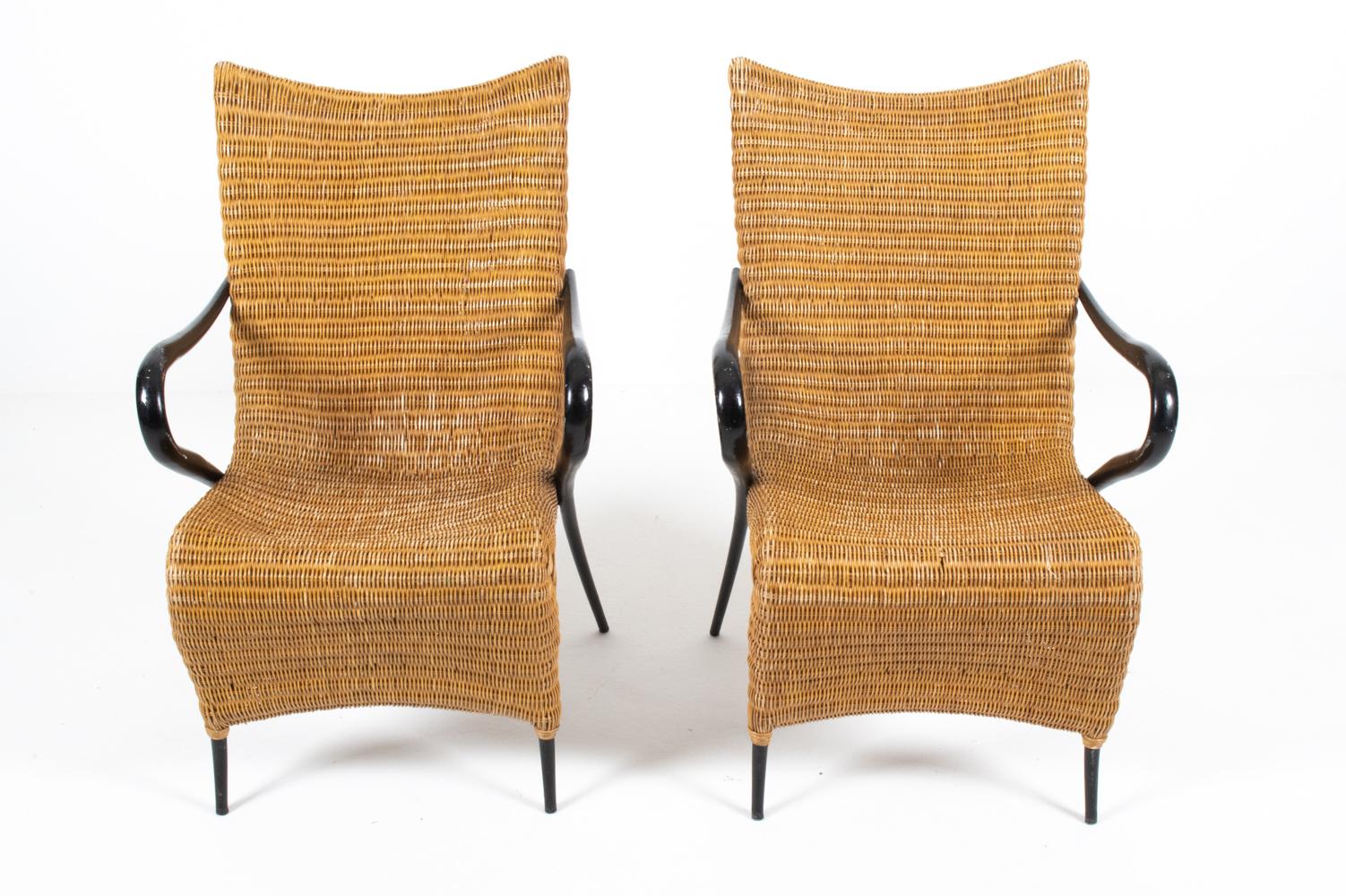Pair of Soren Lund Danish Rattan Easy Chairs For Sale 4