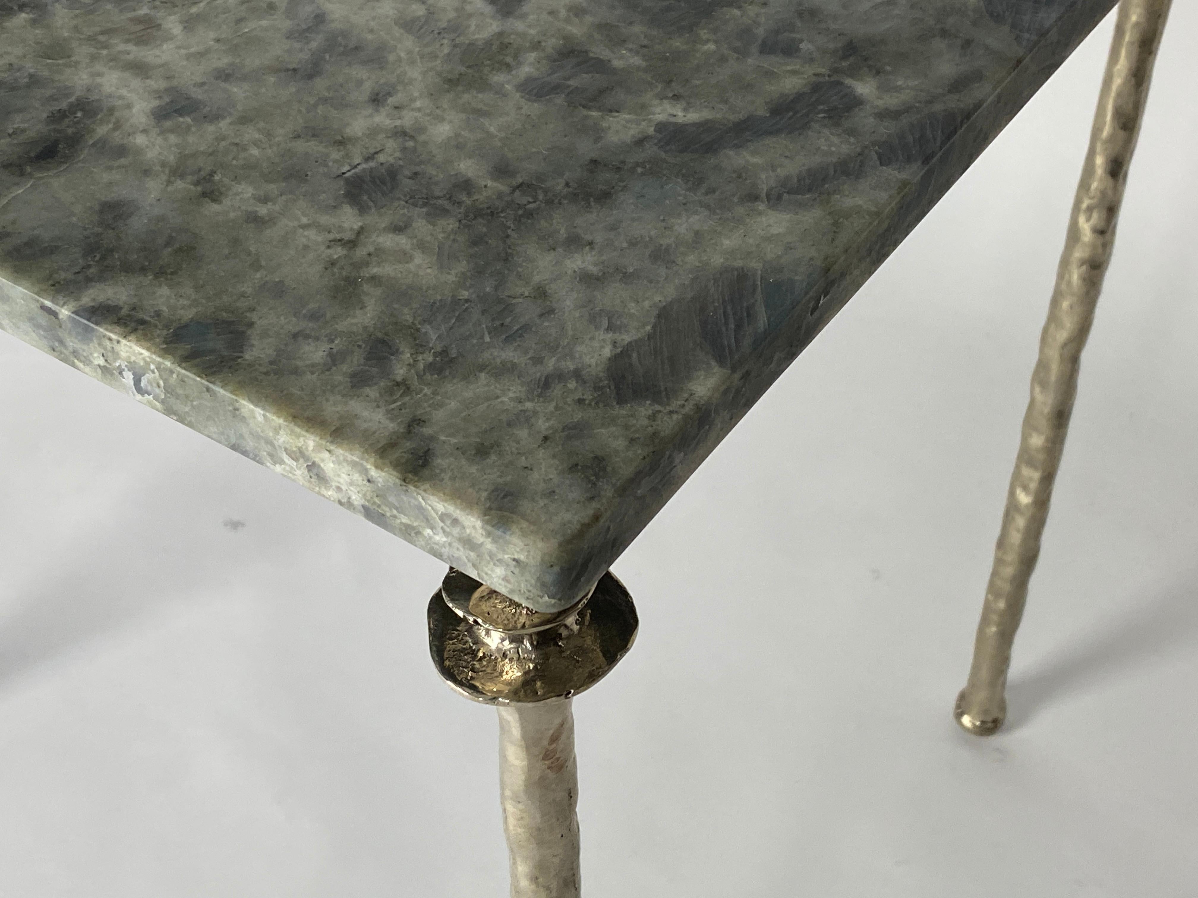 Contemporary Pair of Sorgue Side Tables, White Bronze, by Bourgeois Boheme Atelier