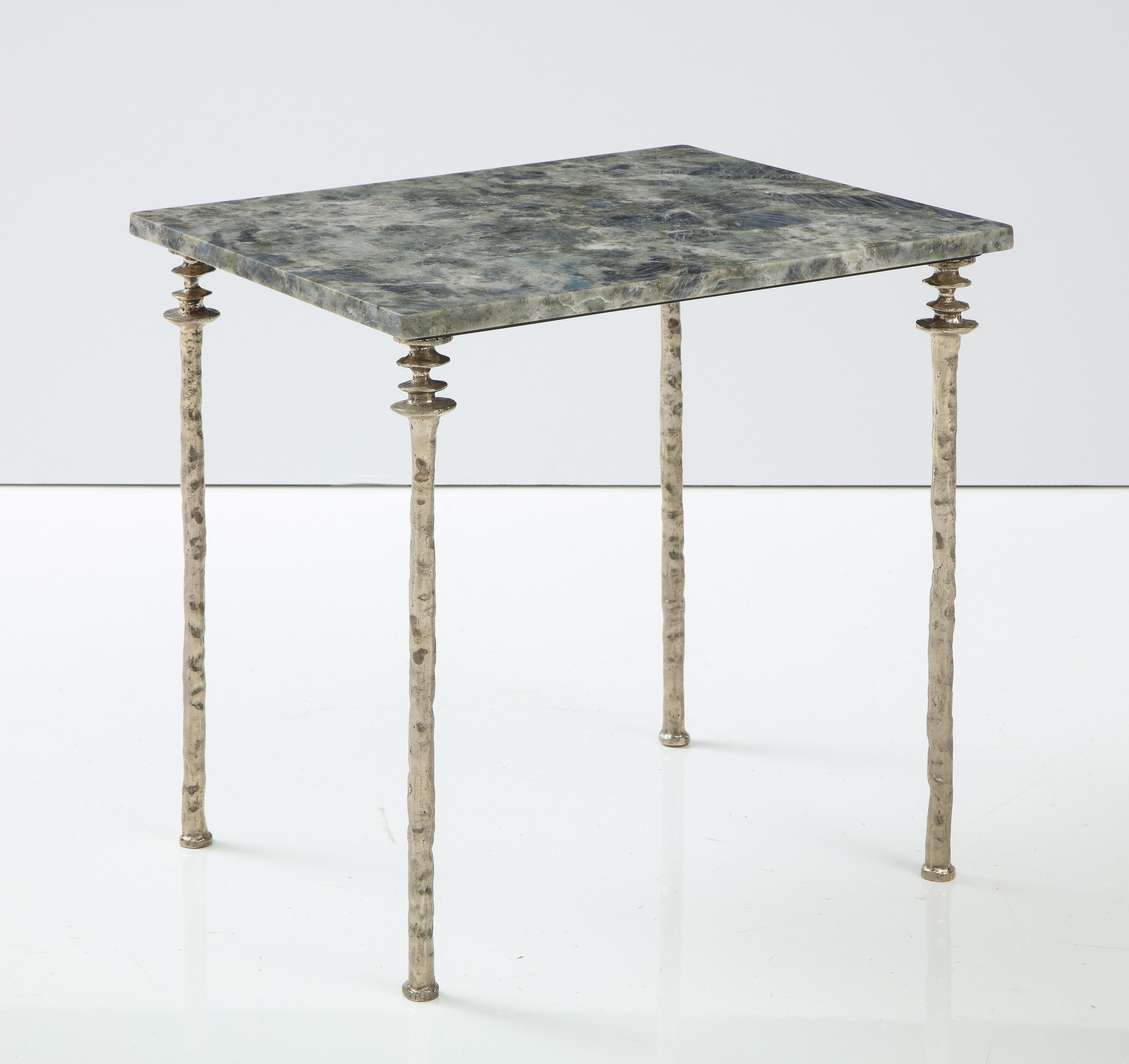 Pair of Sorgue Side Tables, White Bronze, by Bourgeois Boheme Atelier 1
