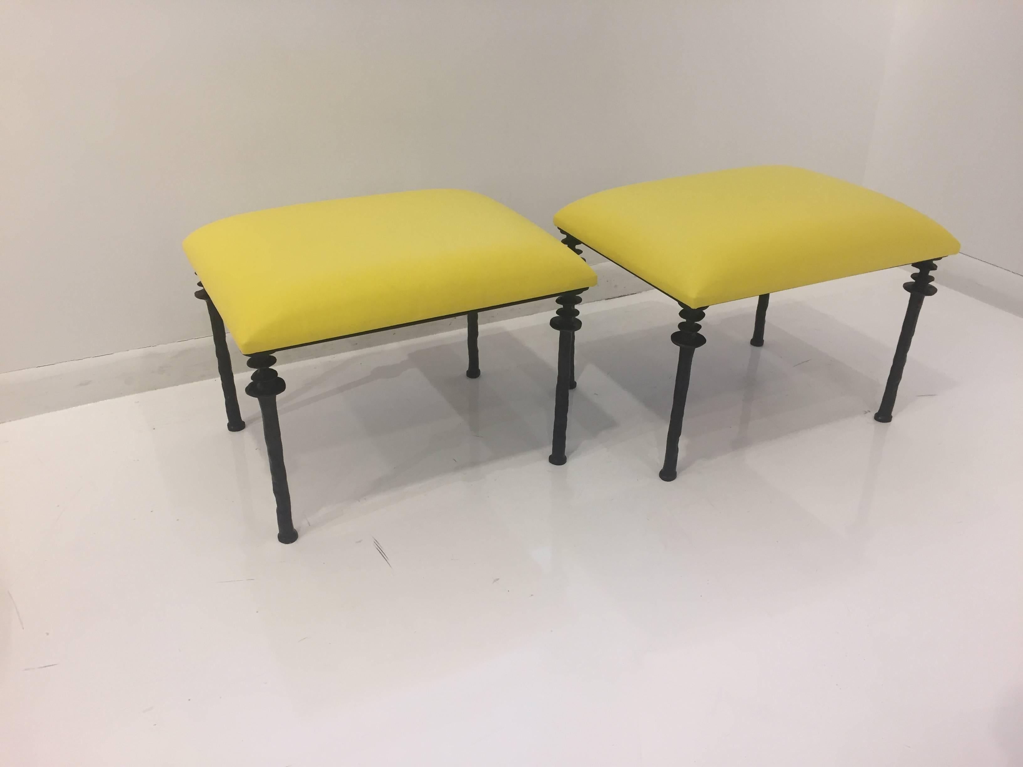Pair of Sorgue Stools by Bourgeois Boheme Atelier In Excellent Condition In Los Angeles, CA