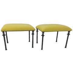Pair of Sorgue Stools by Bourgeois Boheme Atelier