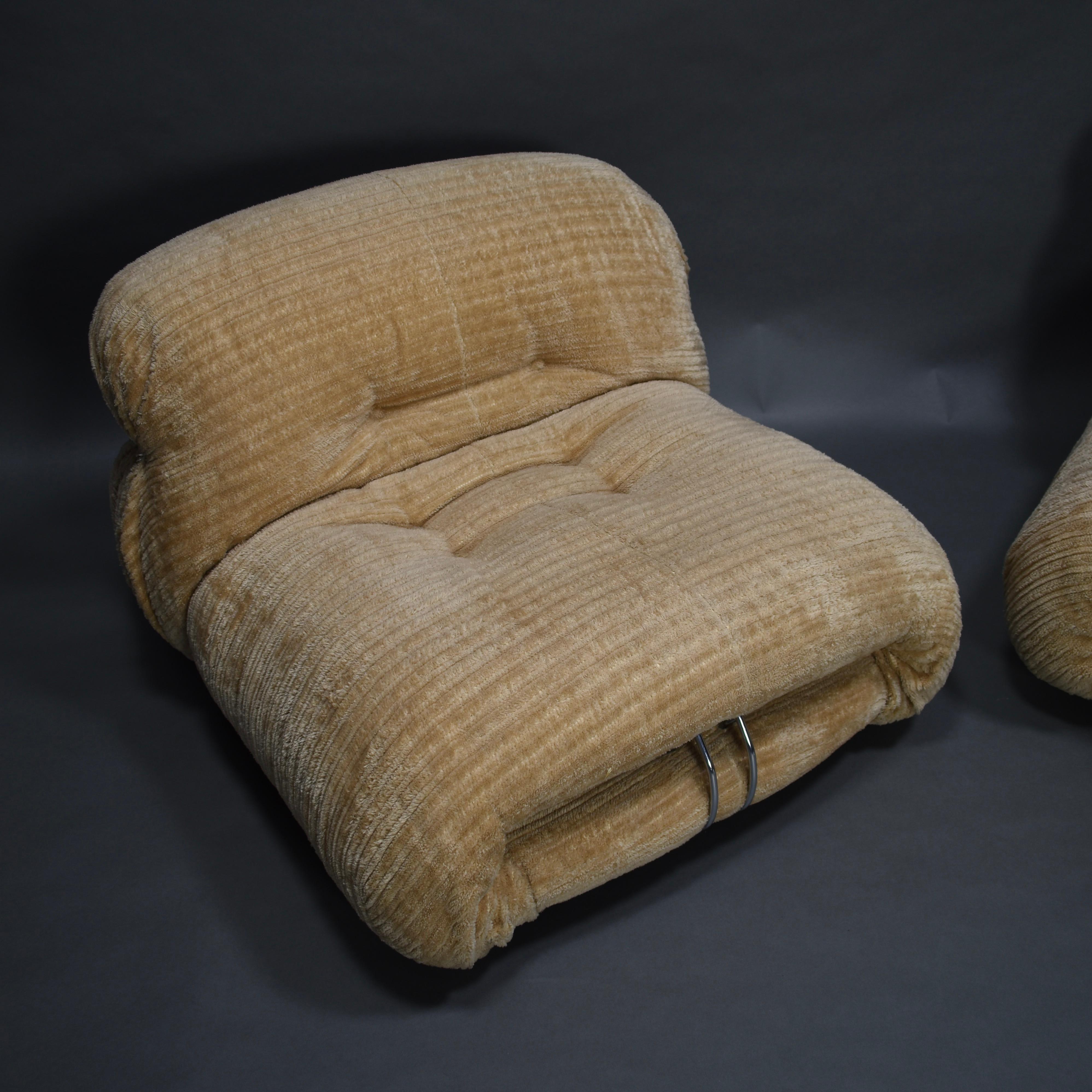 Pair of Soriana Chairs by Afra and Tobia Scarpa for Cassina, Italy, circa 1970 4