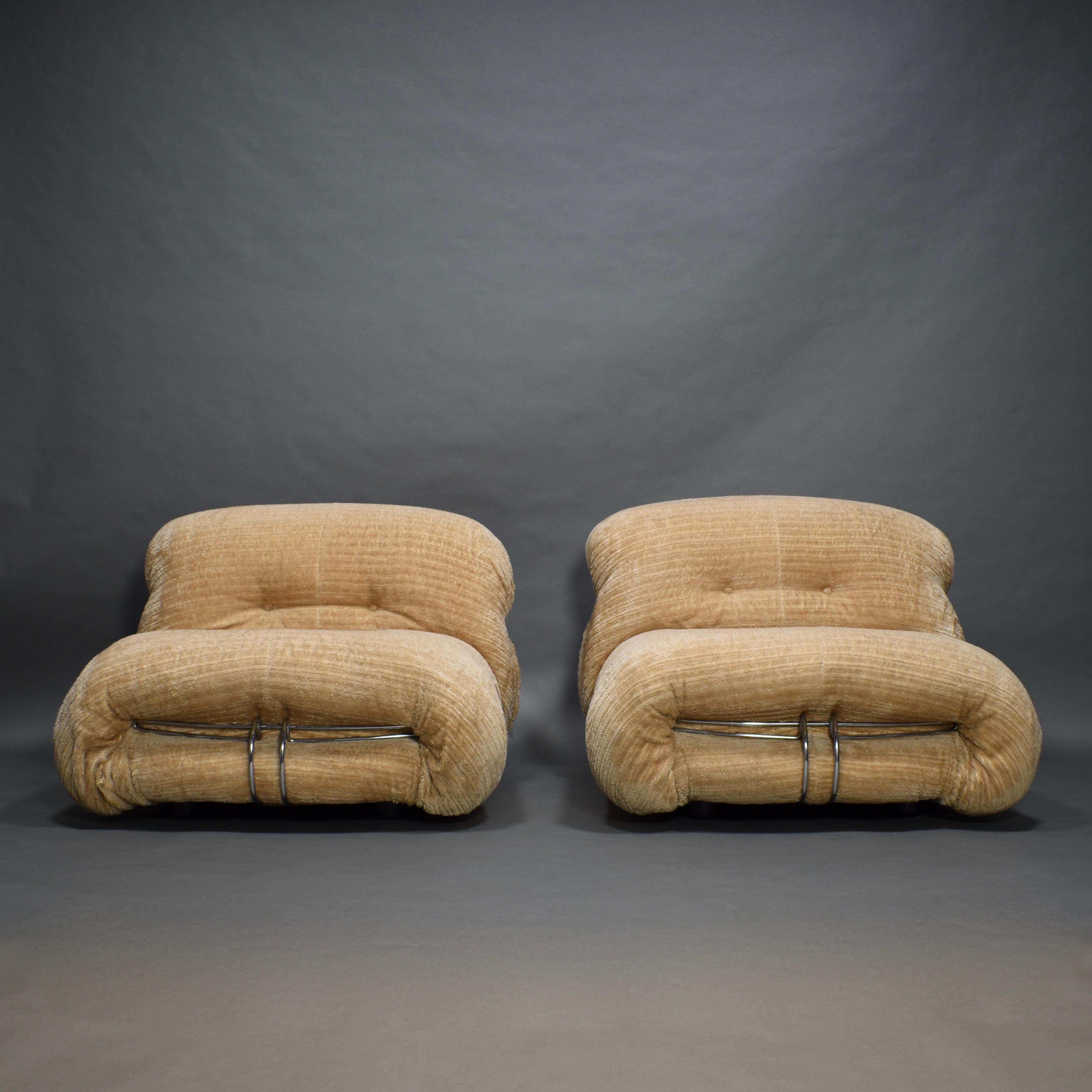 Pair of Soriana Chairs by Afra and Tobia Scarpa for Cassina, Italy, circa 1970 In Good Condition In Pijnacker, Zuid-Holland