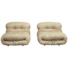 Pair of Soriana Chairs by Afra and Tobia Scarpa for Cassina, Italy, circa 1970