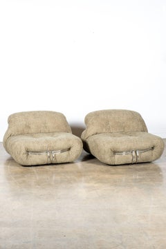 Pair of Soriana Chairs by Afra & Tobia Scarpa, New Upholstery