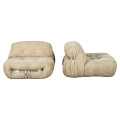 Pair of Soriana Chairs by Afra & Tobia Scarpa, New Upholstery
