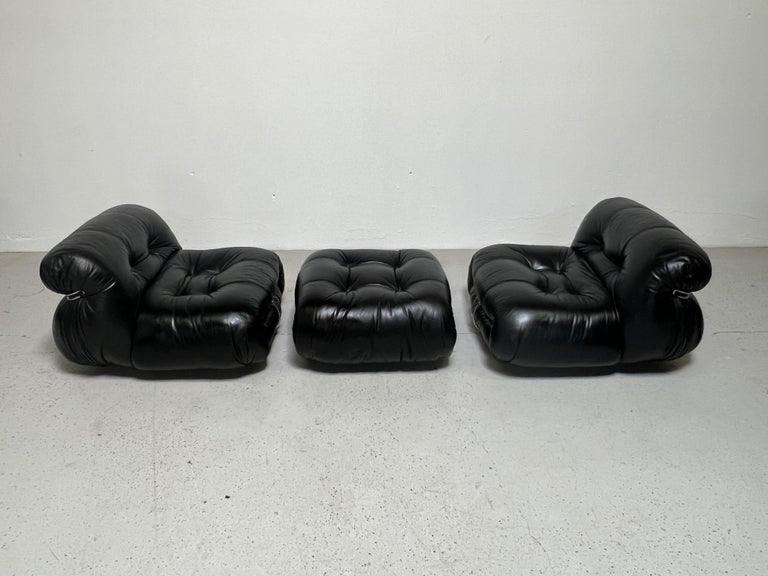 Pair of Soriana Lounge Chairs and Ottoman by Afra & Tobia Scarpa for Cassina For Sale 4