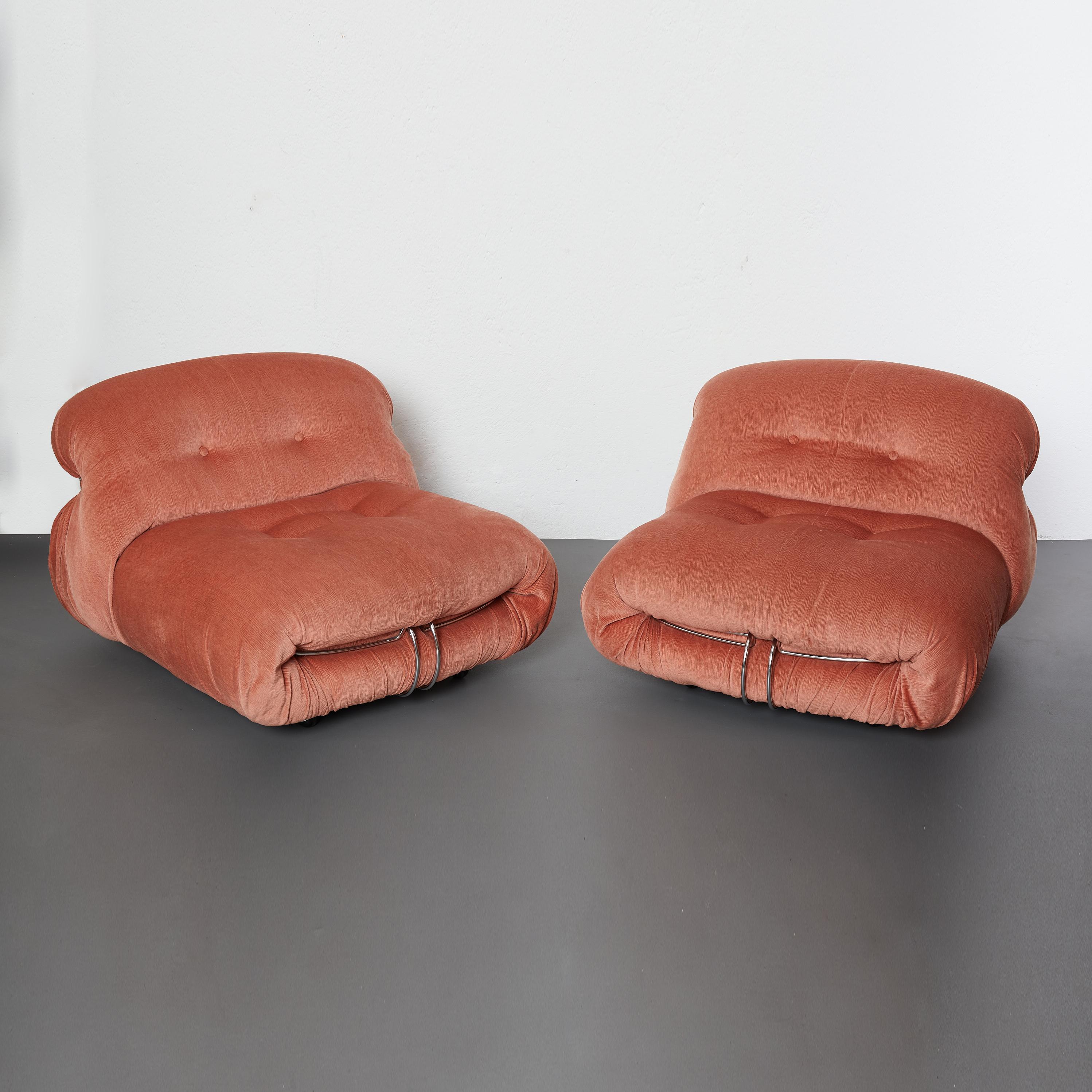 Pair of Soriana Lounge Chairs by Afra and Tobia Scarpa, Cassina, 1970 In Good Condition In Renens, CH