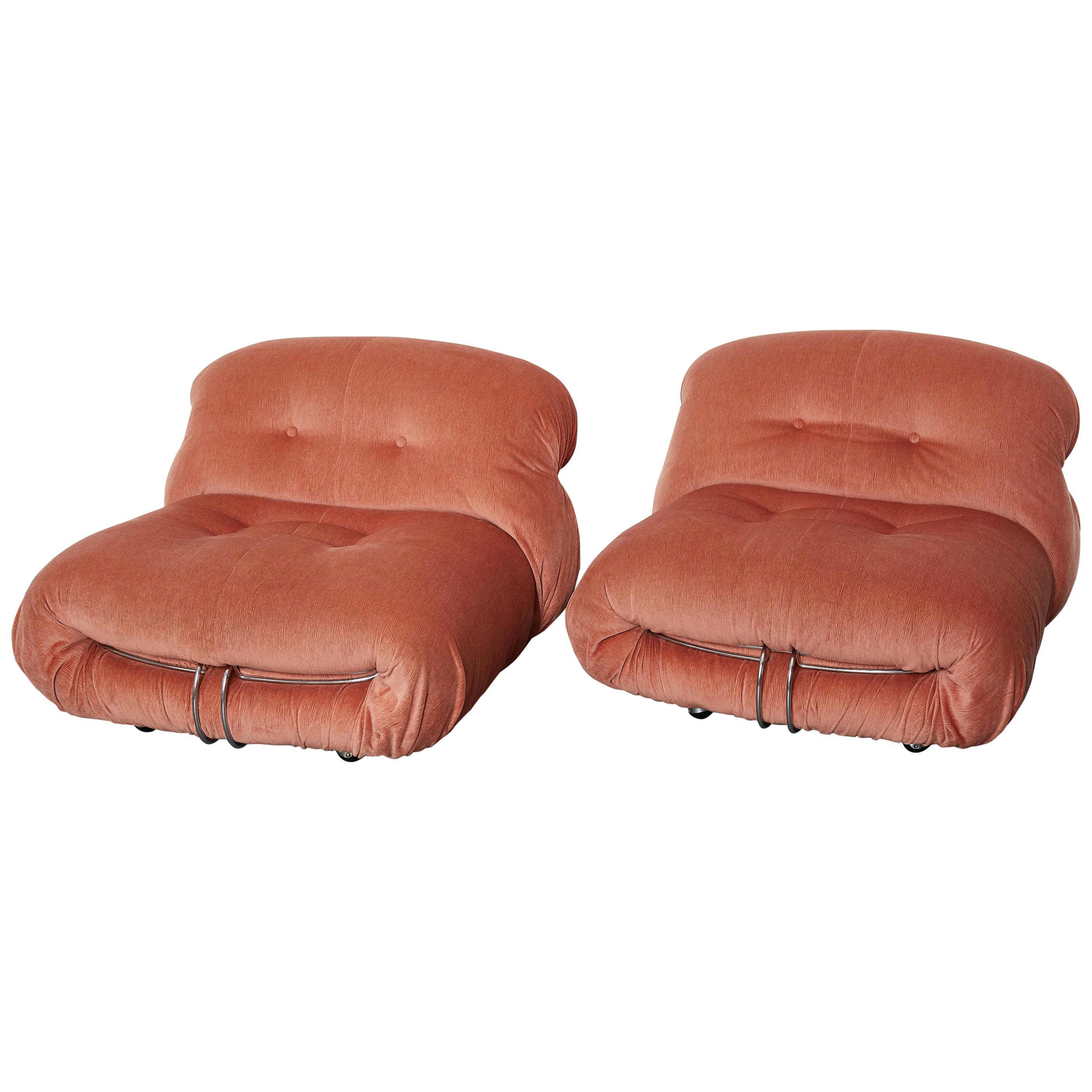 Pair of Soriana Lounge Chairs by Afra and Tobia Scarpa, Cassina, 1970