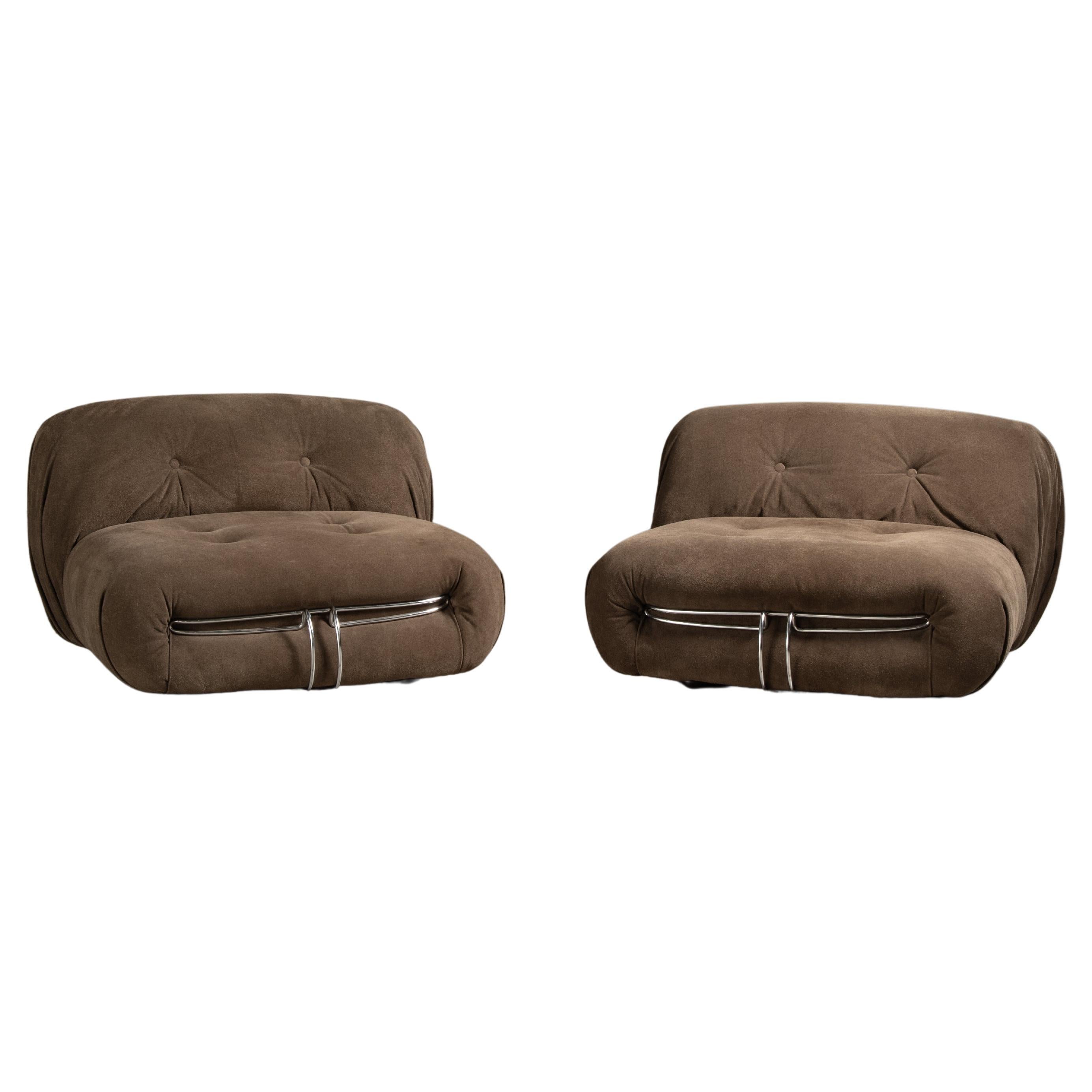Pair of Soriana Lounge Chairs, by Afra & Tobia Scarpa For Sale