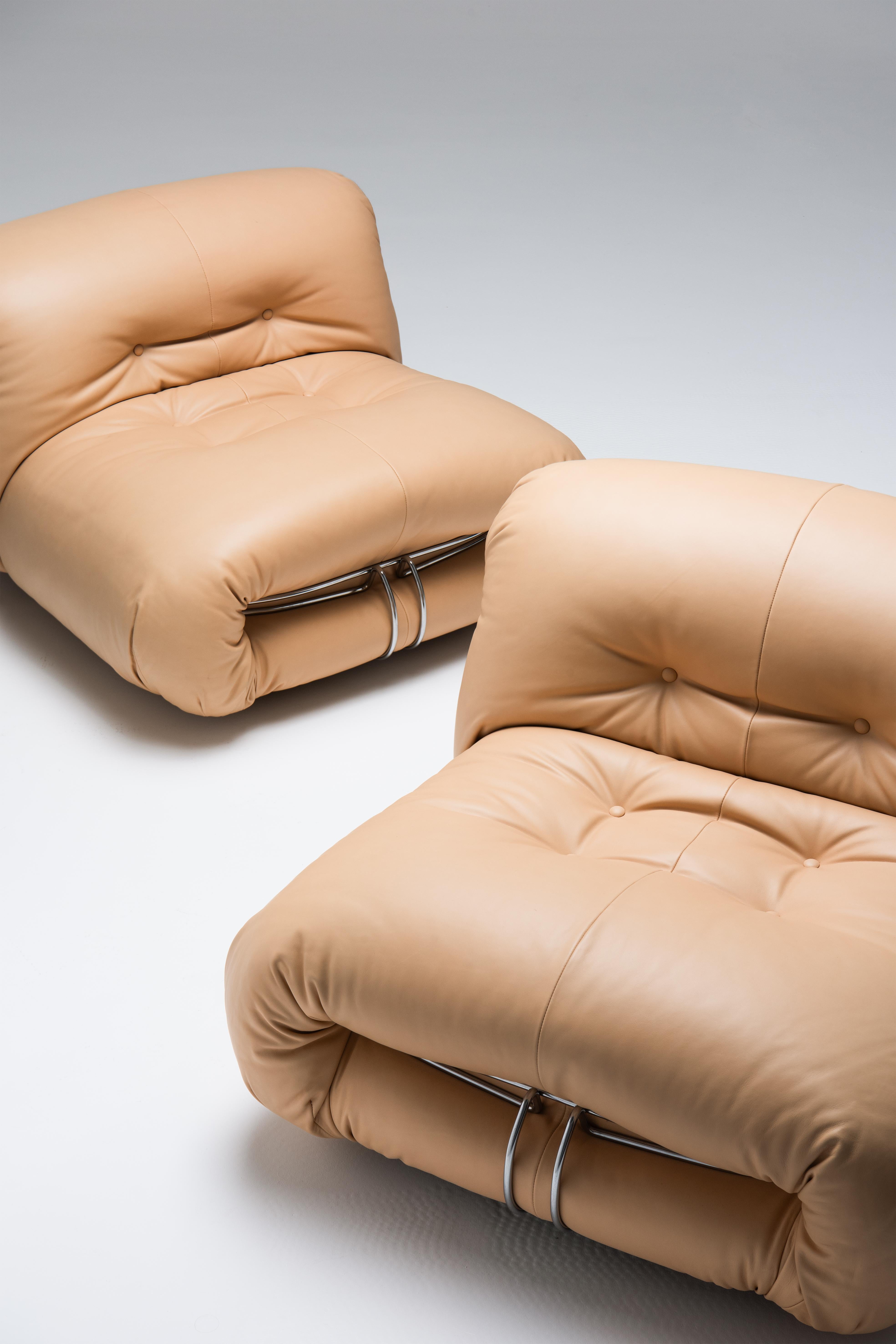 Mid-Century Modern Paire de chaises longues Soriana - Tobia & Afra Scarpa en vente