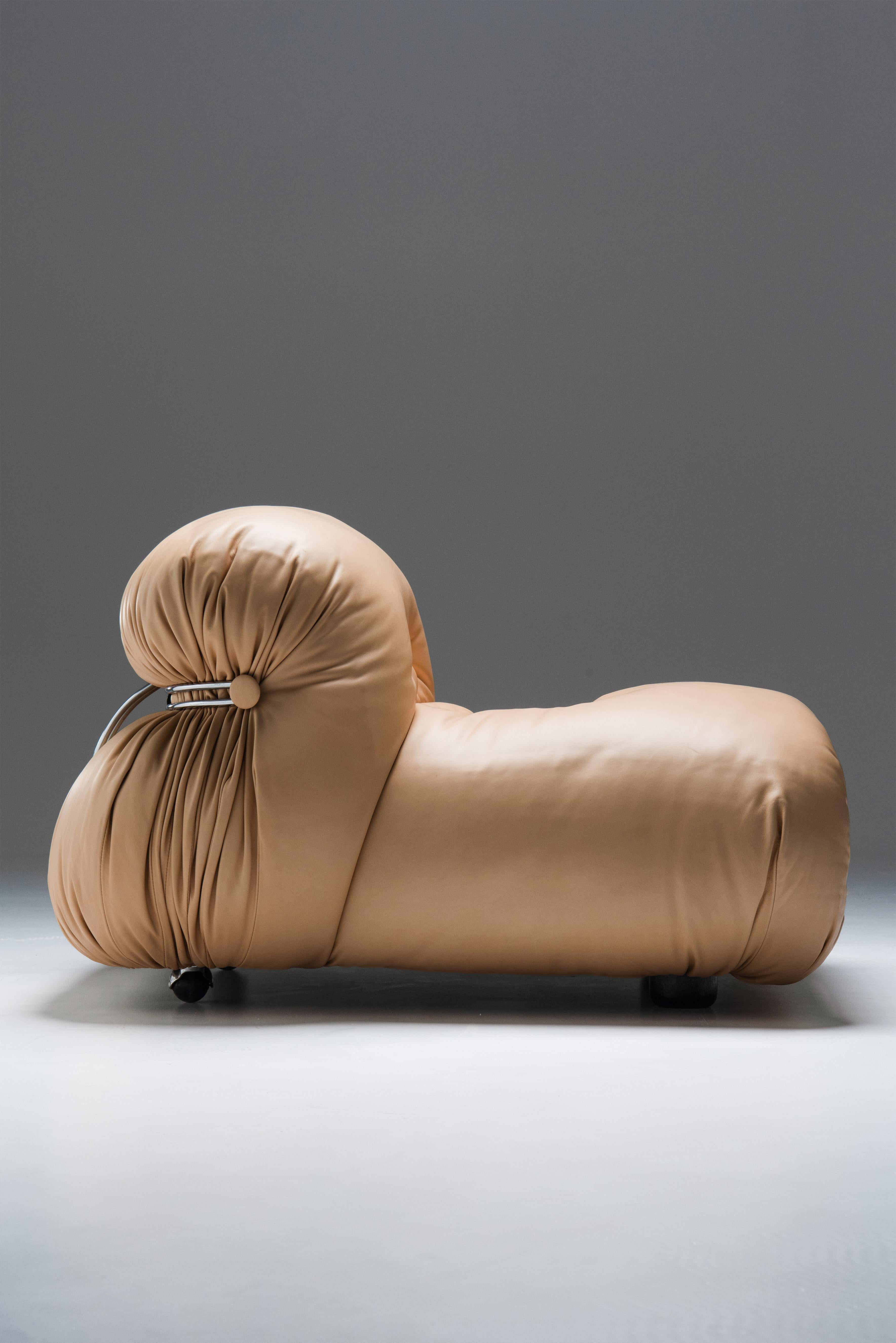 Cuir Paire de chaises longues Soriana - Tobia & Afra Scarpa en vente