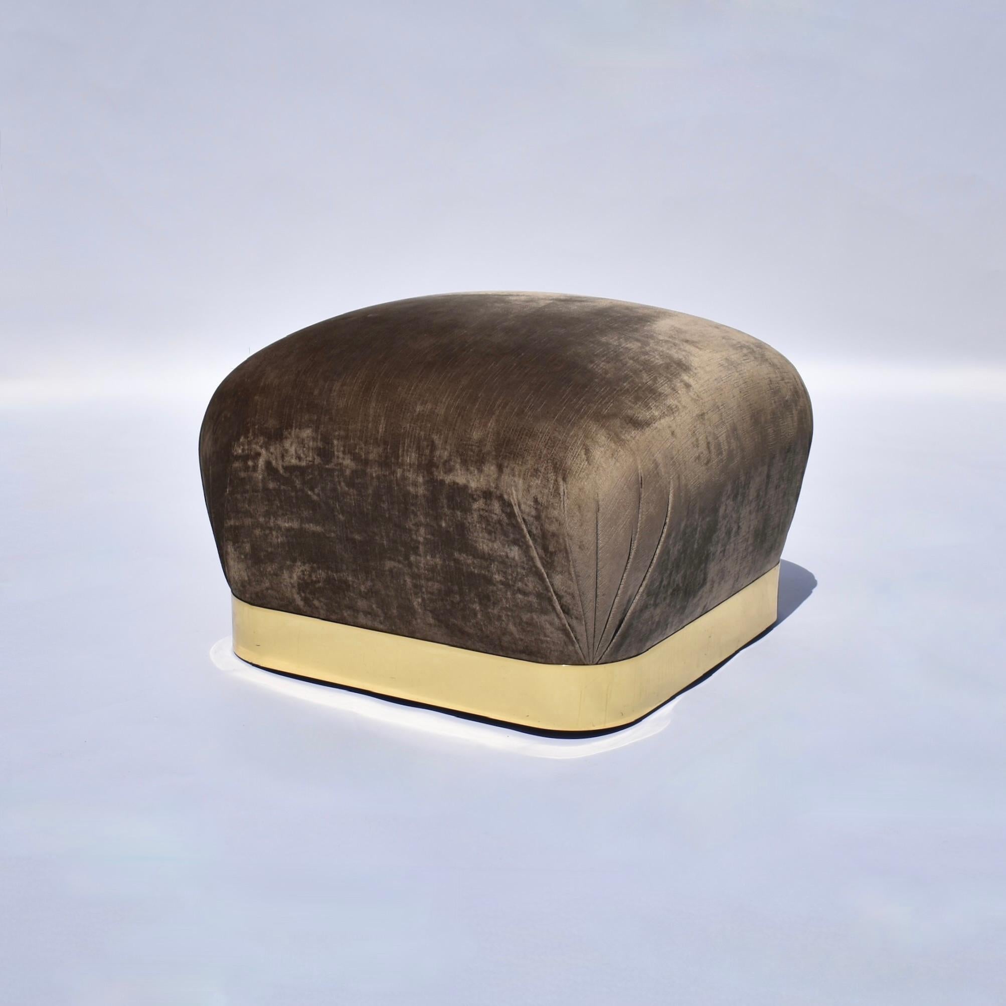 Coppia di pouf Soufflé di Karl Springer In condizioni buone in vendita a West Palm Beach, FL