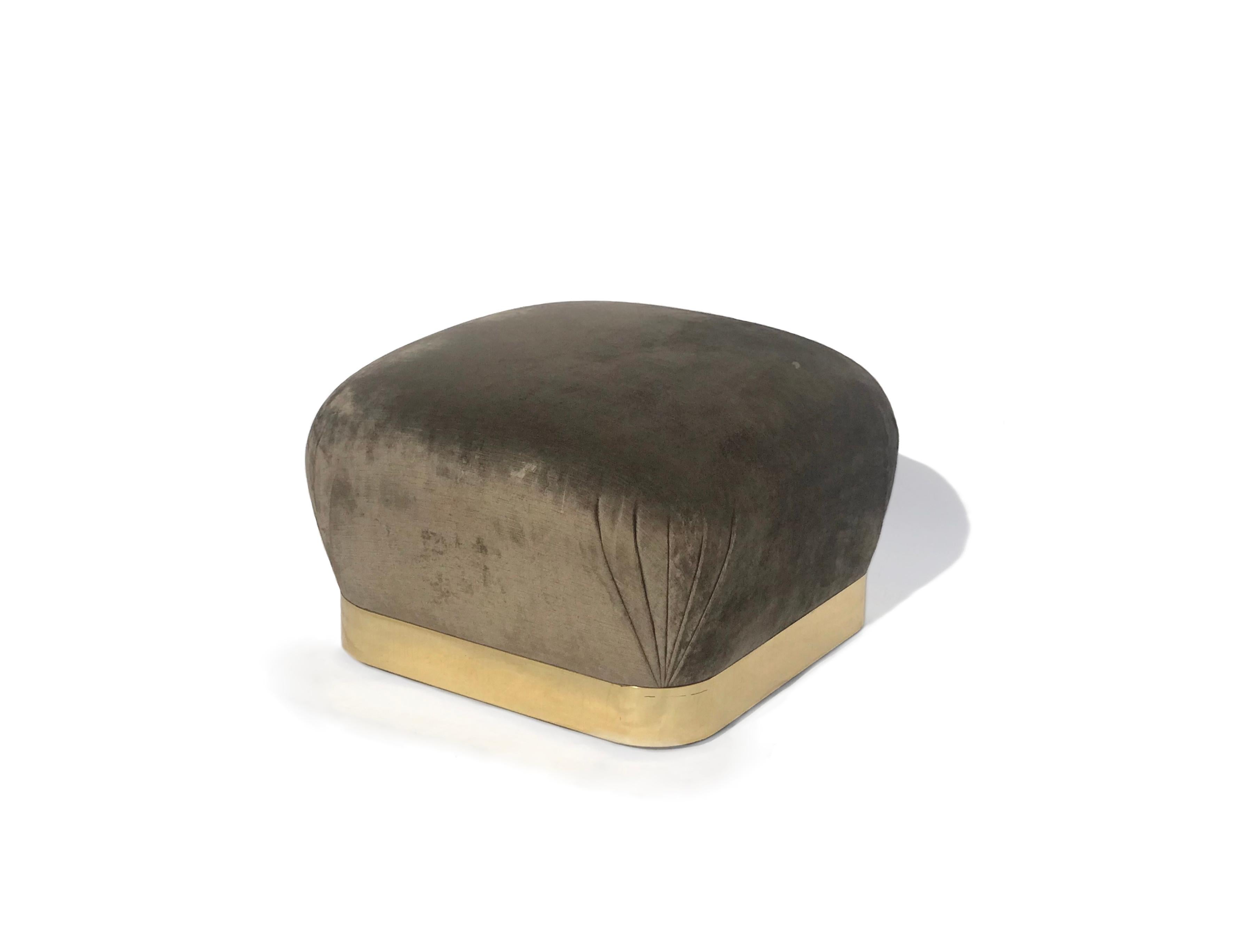 Paire de poufs Soufflé par Karl Springer Bon état - En vente à West Palm Beach, FL