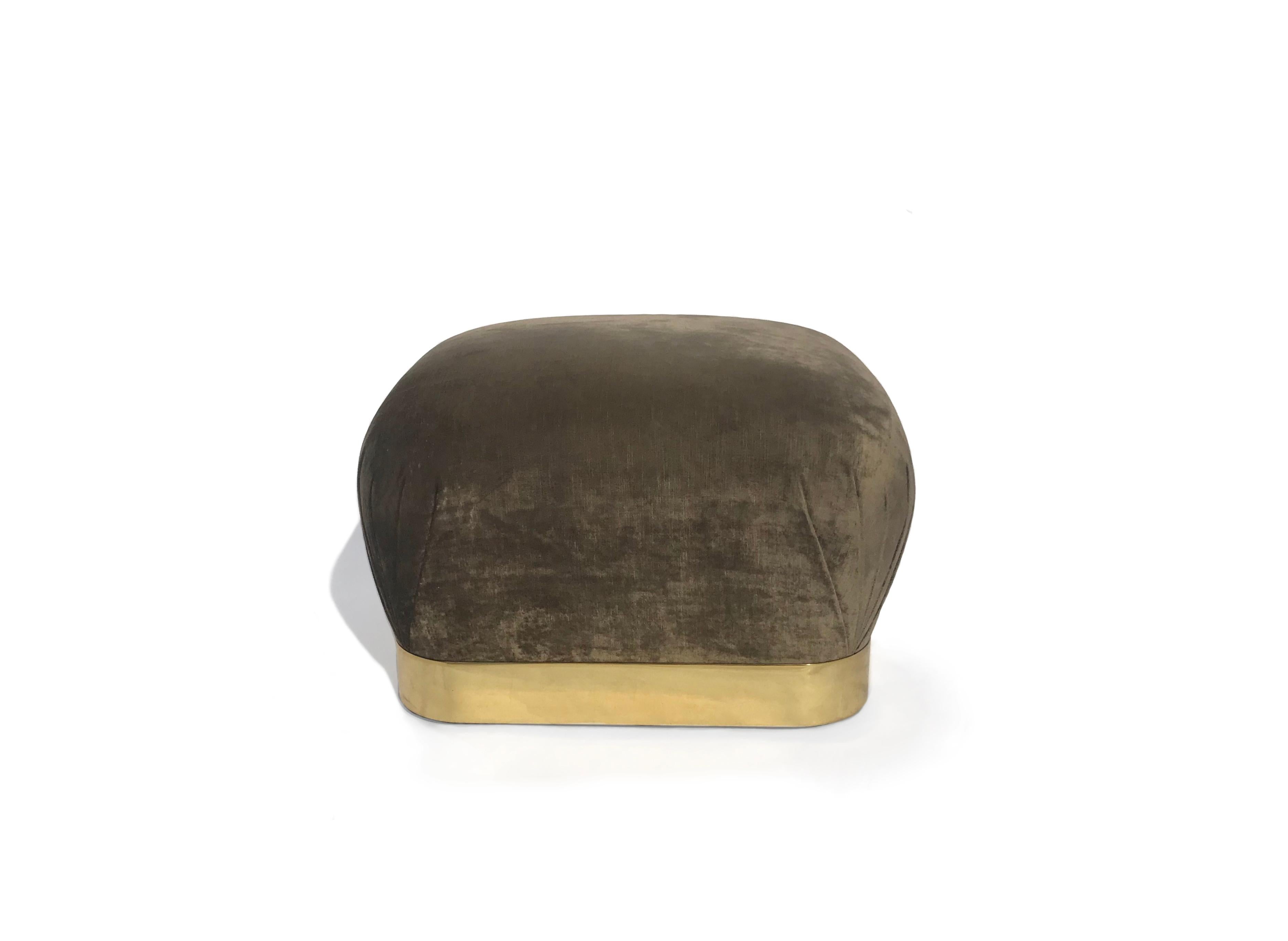 Fin du 20e siècle Paire de poufs Soufflé par Karl Springer en vente
