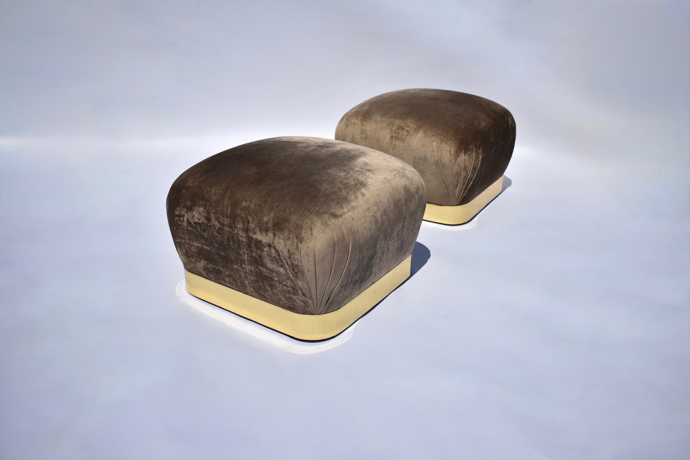 Coppia di pouf Soufflé di Karl Springer in vendita 2