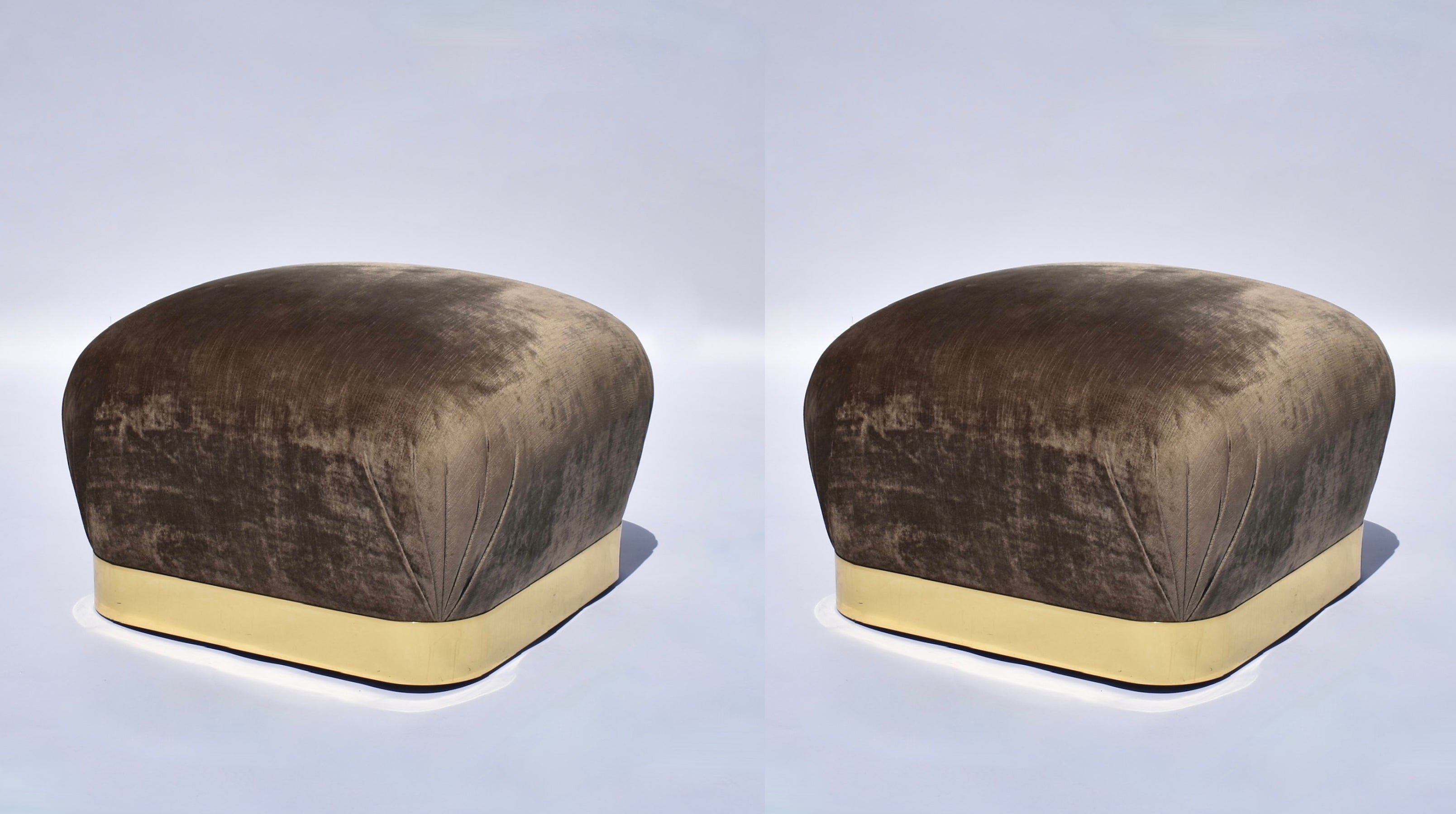 Coppia di pouf Soufflé di Karl Springer in vendita