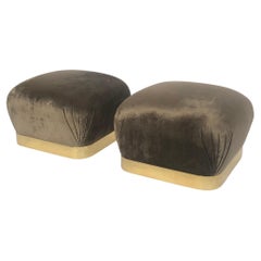 Pair of Soufflé Ottomans by Karl Springer