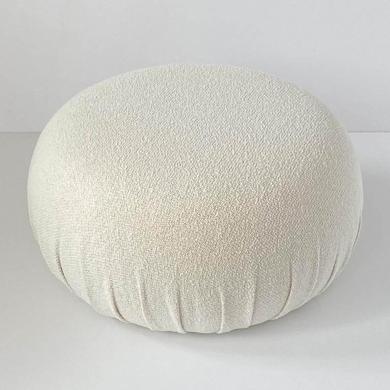 Pair of Souffle Pouf Ottomans in Italian Boucle at 1stDibs