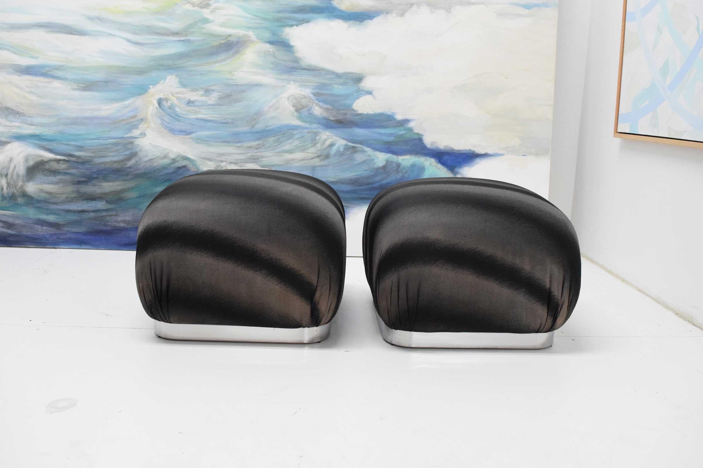 North American Pair of Souffle Poufs by Weiman