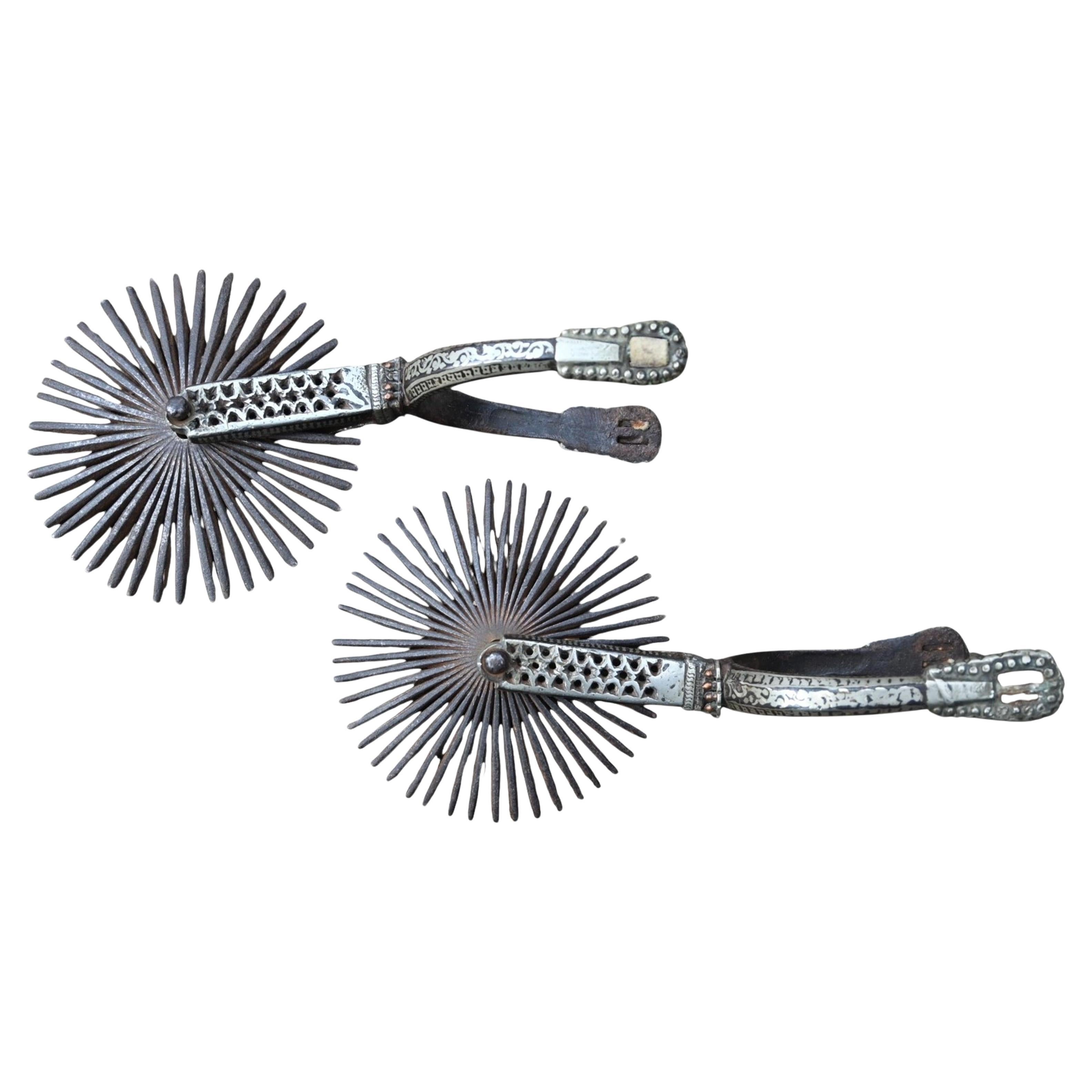 Pair of South American Gaucho Spurs, 19th Century For Sale