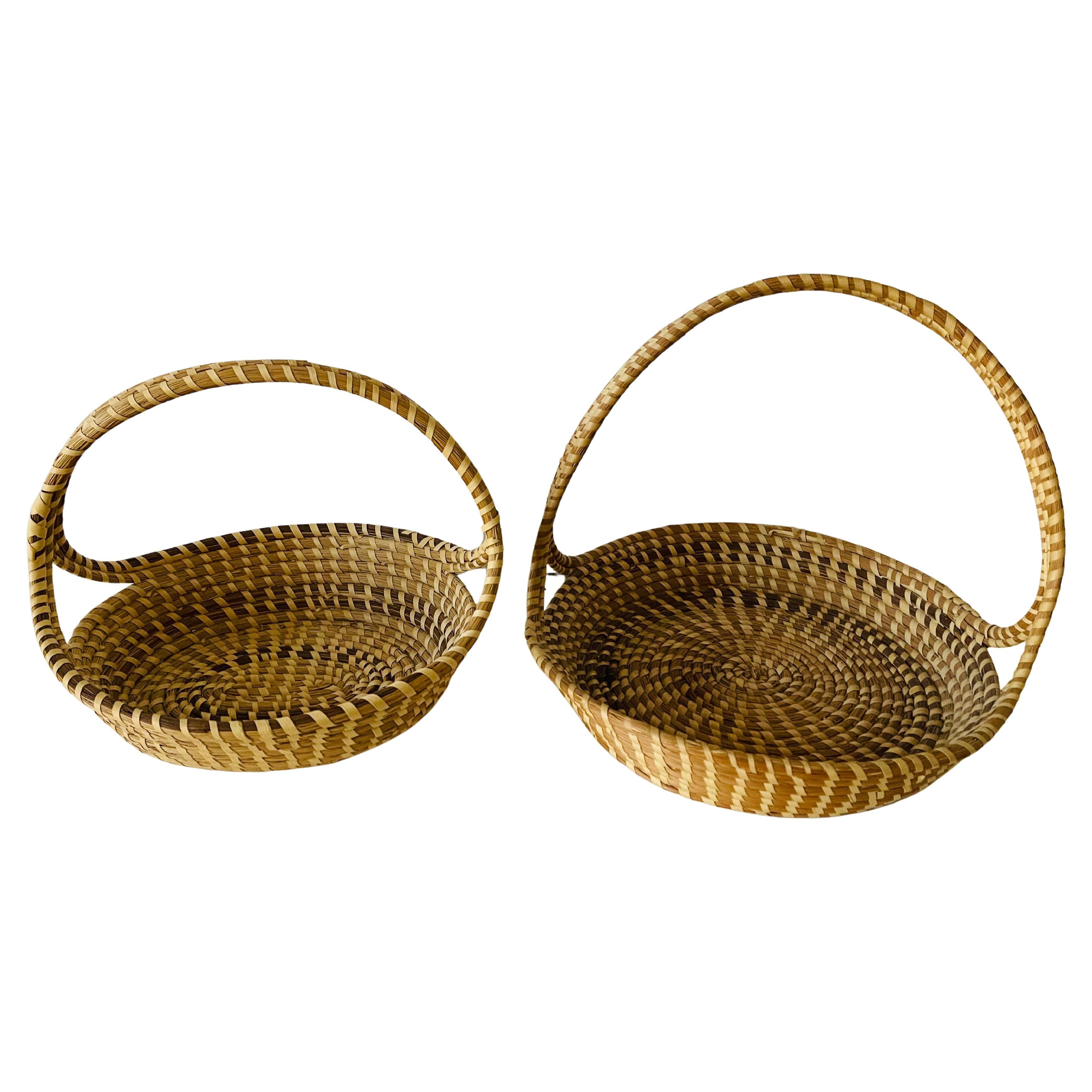 Pair of South Carolina Handmade Straw Baskets