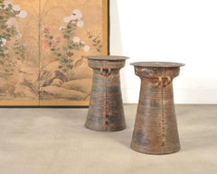 Pair of Southeast Asian Bronze Rain Drum Drinks Tables