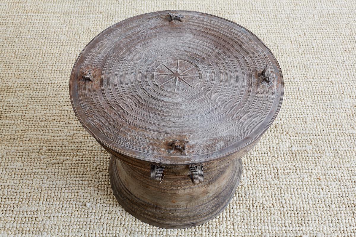 Tribal Southeast Asian Bronze Rain Drum Tables or Frog Drums