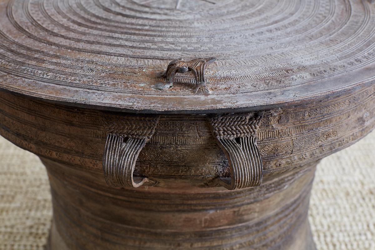 Southeast Asian Bronze Rain Drum Tables or Frog Drums In Good Condition In Rio Vista, CA