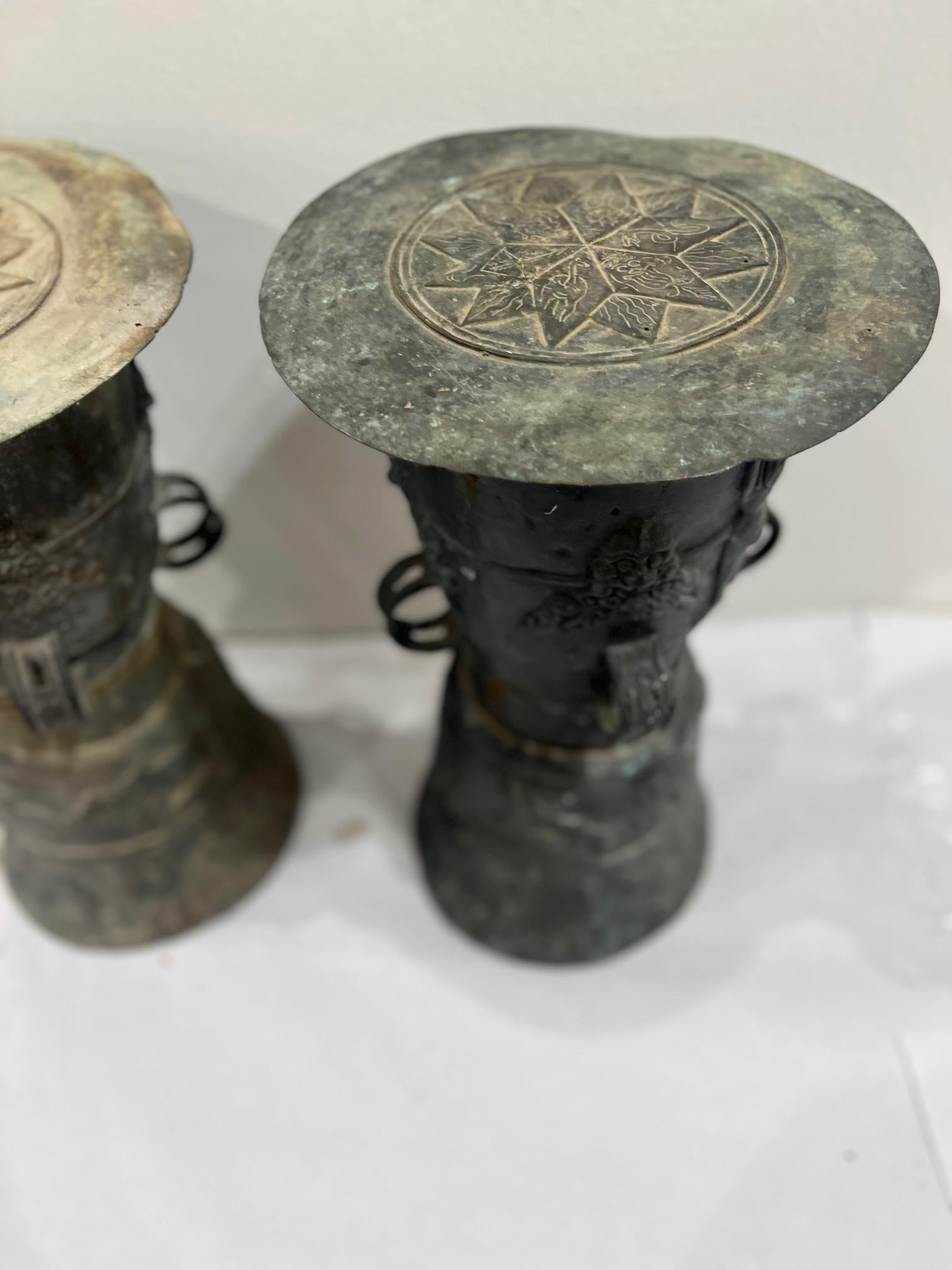 Chinese Export Pair of Southeast Asian Ceremonial Rain Drums For Sale